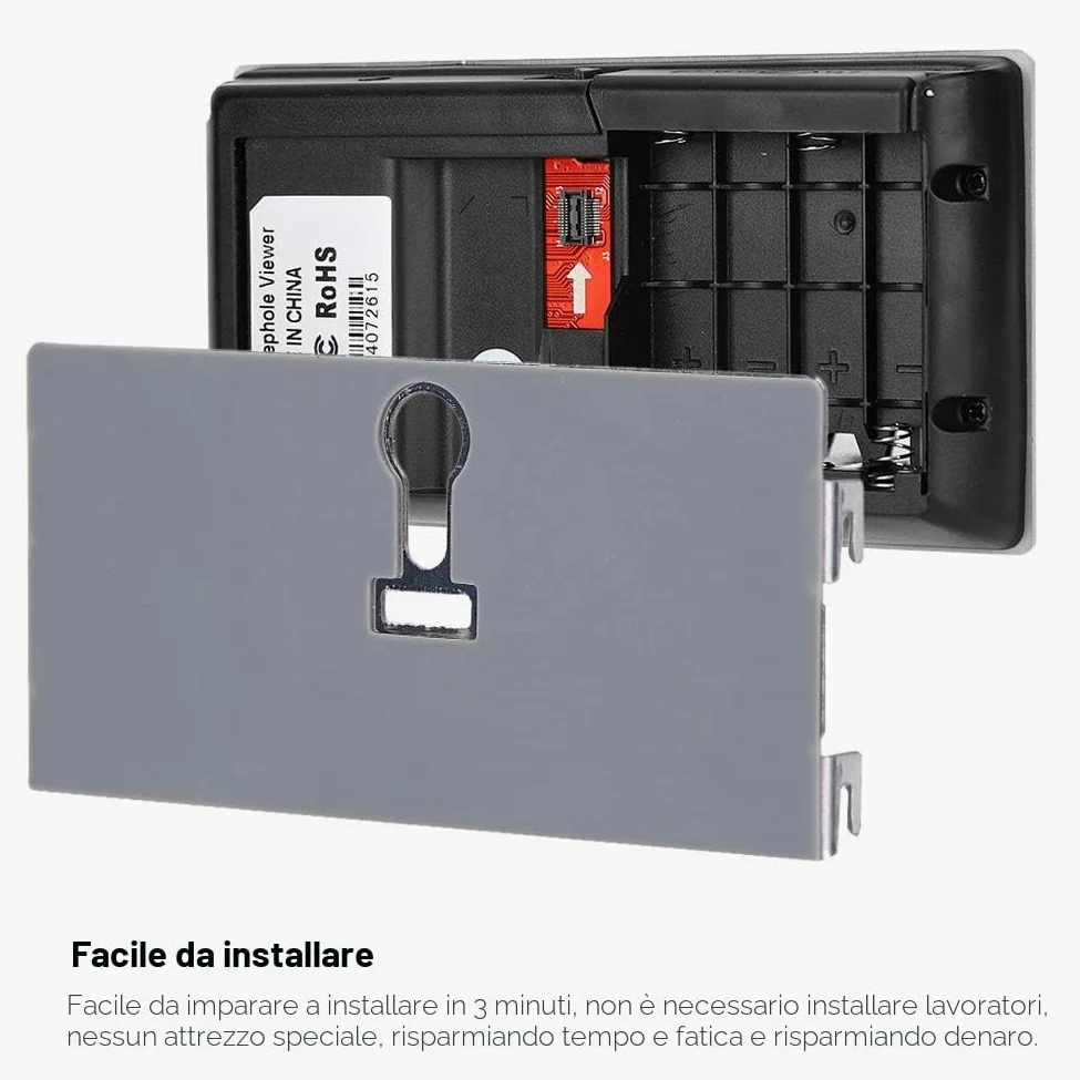 Visore digitale per porta LCD 3,5 ", visore per spioncino 120 gradi Monitoraggio visivo fotografico Videocamera elettronica a occhi di gatto (monitoraggio 24 ore)