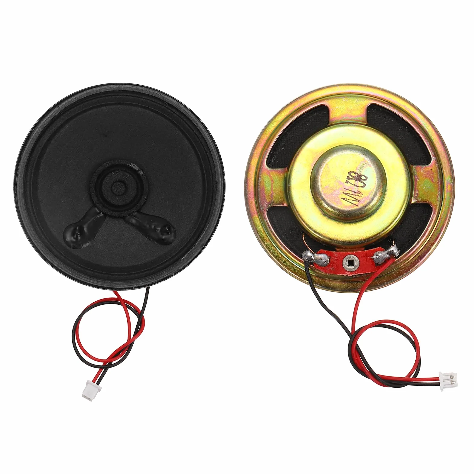 QUARKZMAN 2 Pezzi Altoparlante Piccolo 8 Ohm, 1W 57mm Diametro Guscio Metallico Rotondo Magnete Mini Altoparlante Con Filo Terminale 100mm Micro Interno Per DVD, EVD, Mini Impianto