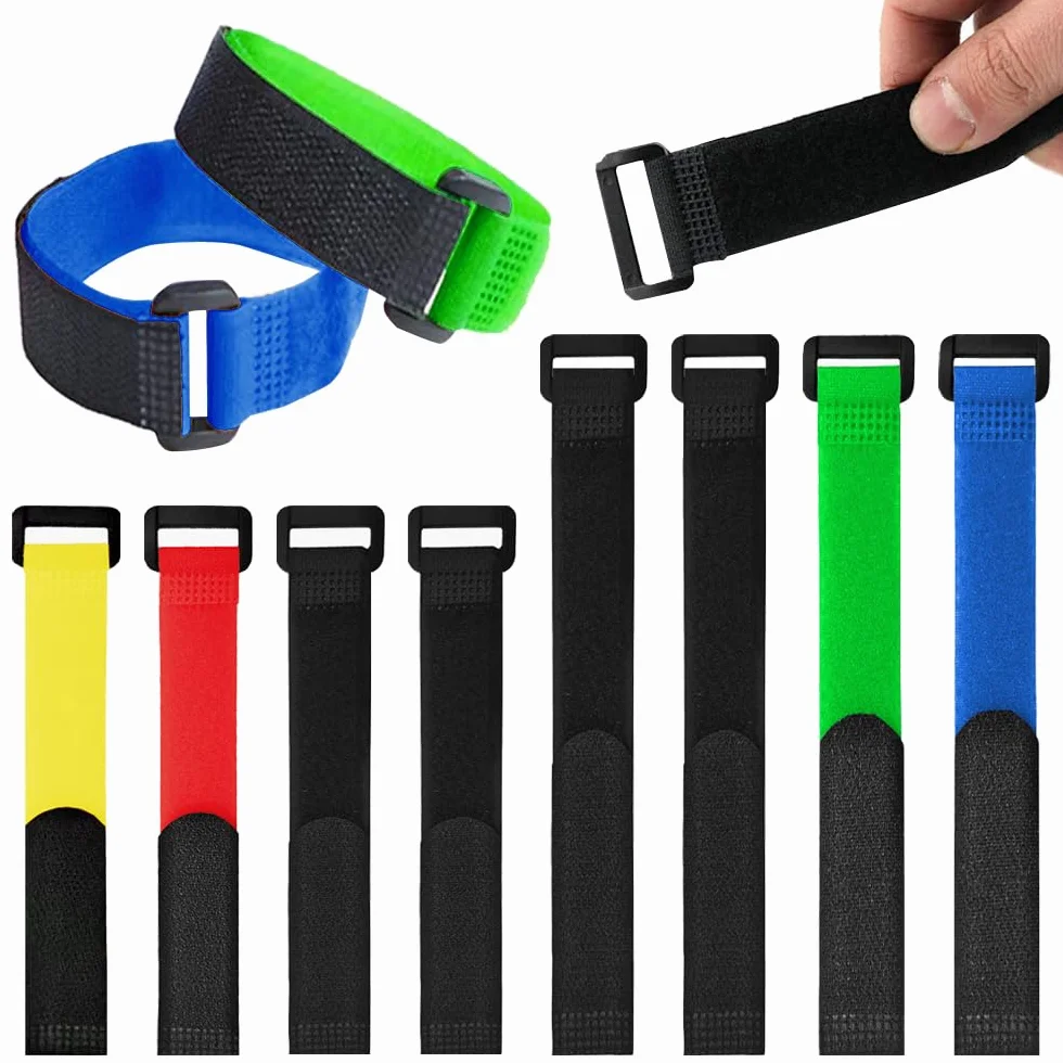 8 fascette stringicavo riutilizzabili con gancio e anello per cyclette, pneumatici, casco