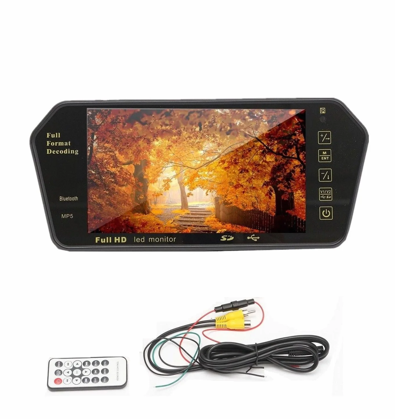 SPECCHIETTO RETROVISORE MONITOR 7'' BLUETOOTH USB SD TFT MP5