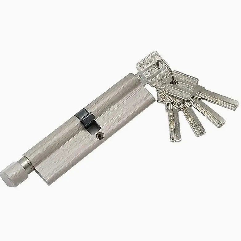 Serratura a pomello con chiave, Serratura A Cilindro Asimmetrico In Ottone Zinco Con Pomello Resistente Al Bump-Pick-Drill 5 Chiavi(40x30t)