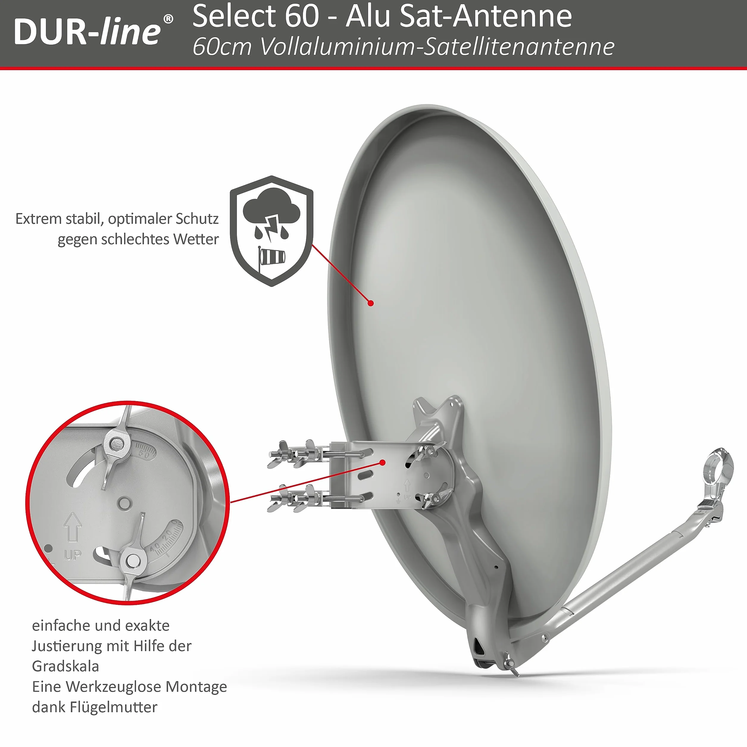 DUR-line Select 60/65 - Set di antenne satellitari [LNB, interruttore]