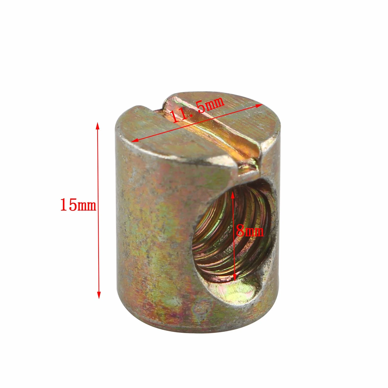 Titanio Barrel Dadi M8 15 mm per Mobili Letto Sedie 10 Pezzi