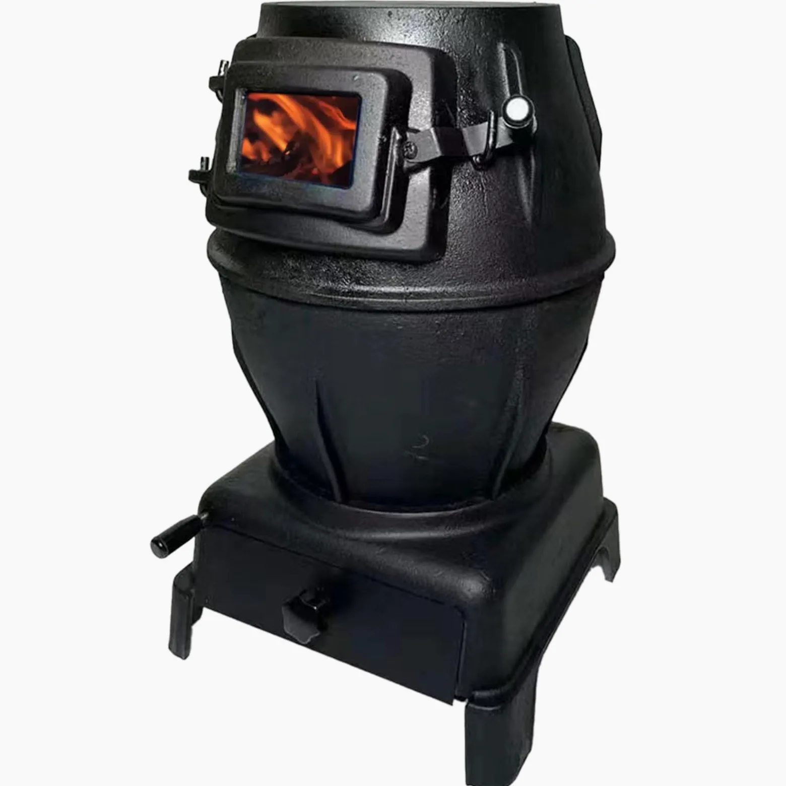 Stufa A Legna Piccola da Interno in Ghisa, Forno A Legna da Esterno con Finestre in Vetro, Fuoco al Carbonio Stufa Legna per Villa, Interno, Riscaldamento e Cucina(S)