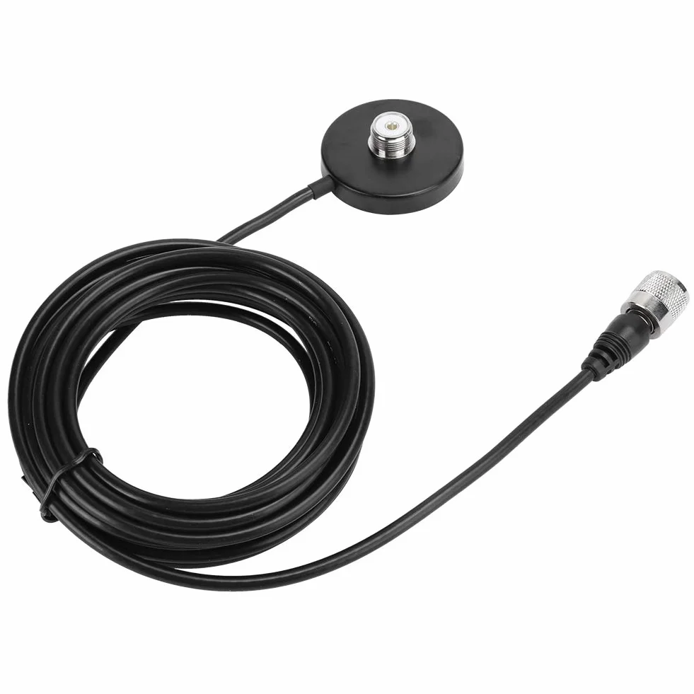 Queen.Y Base Magnetica per Antenna Radio Mobile, Supporto Resistente UHF con PL-259 a SO-239, 5M Cavo per Radio
