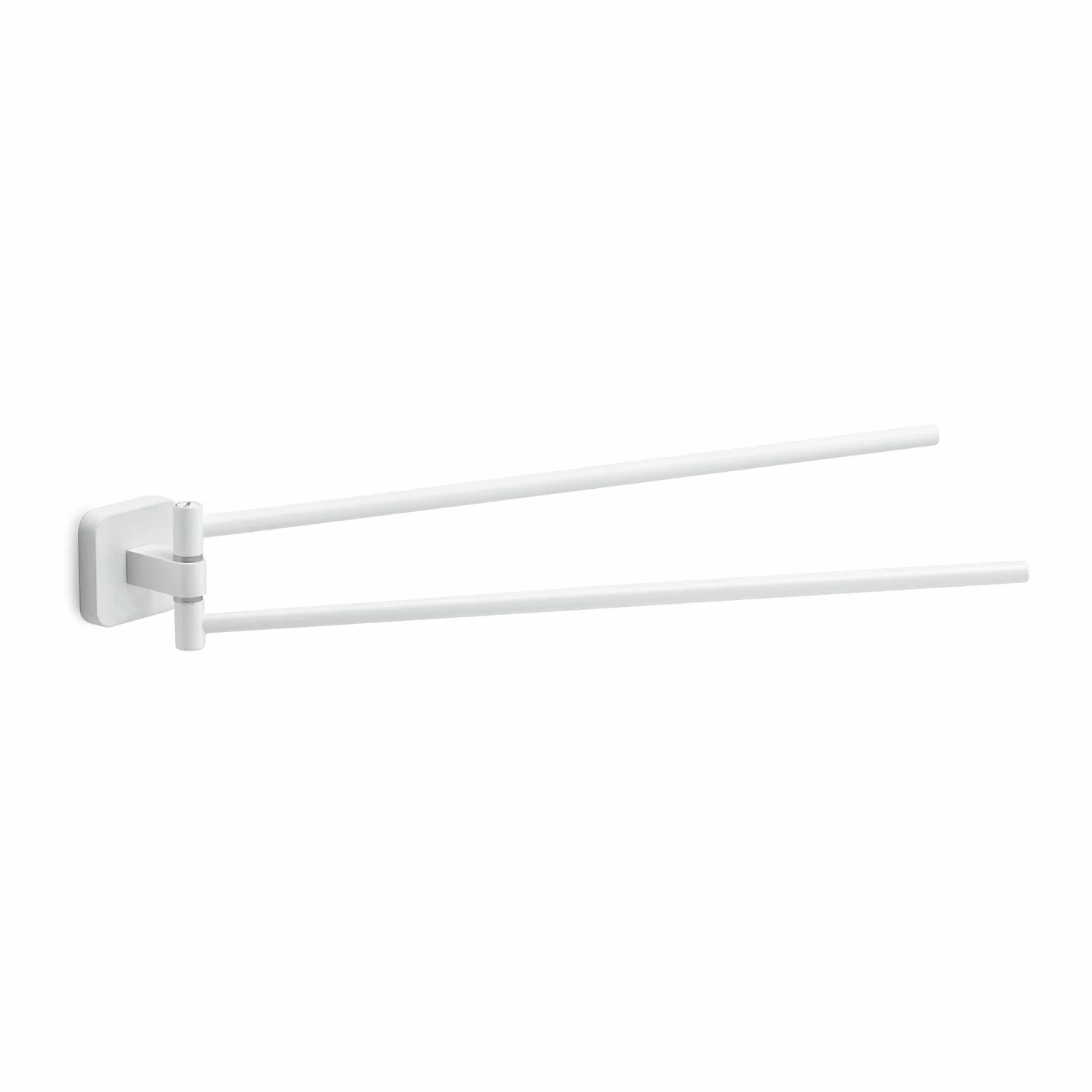 Kiamami Valentina Portasalviette Snodato Da Muro Bianco Opaco Tahiti | Acciaio inox e cromall, braccio mobile, fissaggio a vite, 39,1 cm, accessori bagno a muro