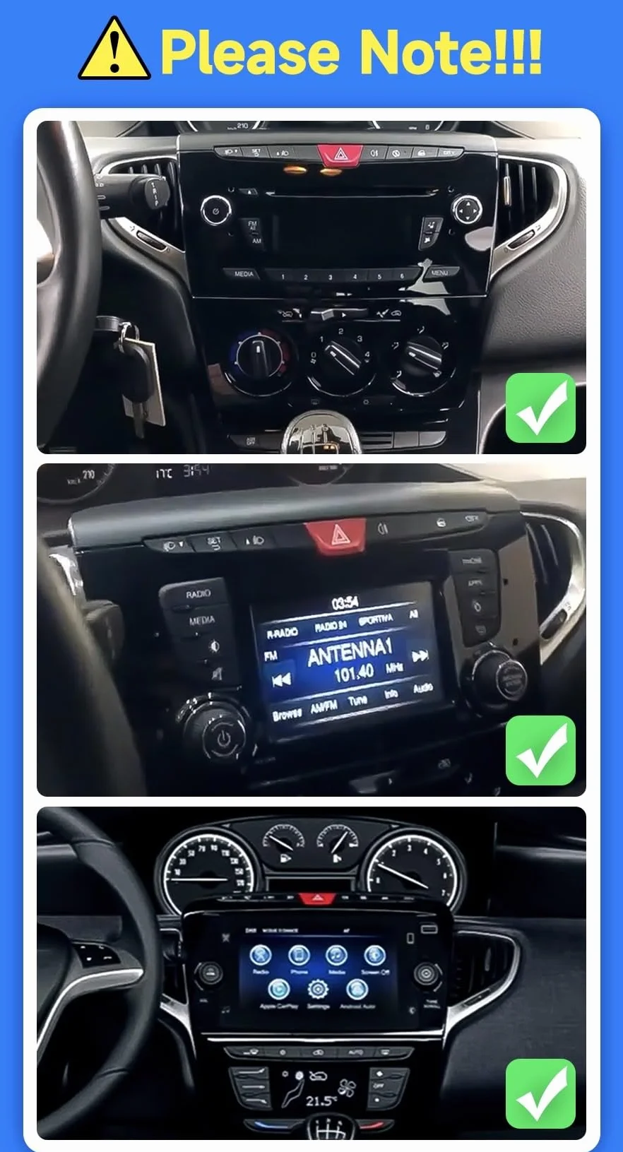 Autoradio Custom Fit per Lancia Ypsilon 2011–2020 con CarPlay e Android Auto | Schermo Touch HD 2DIN | GPS Navigatore | Bluetooth | USB | Retrofit Plug & Play | Compatibile con comandi al volante