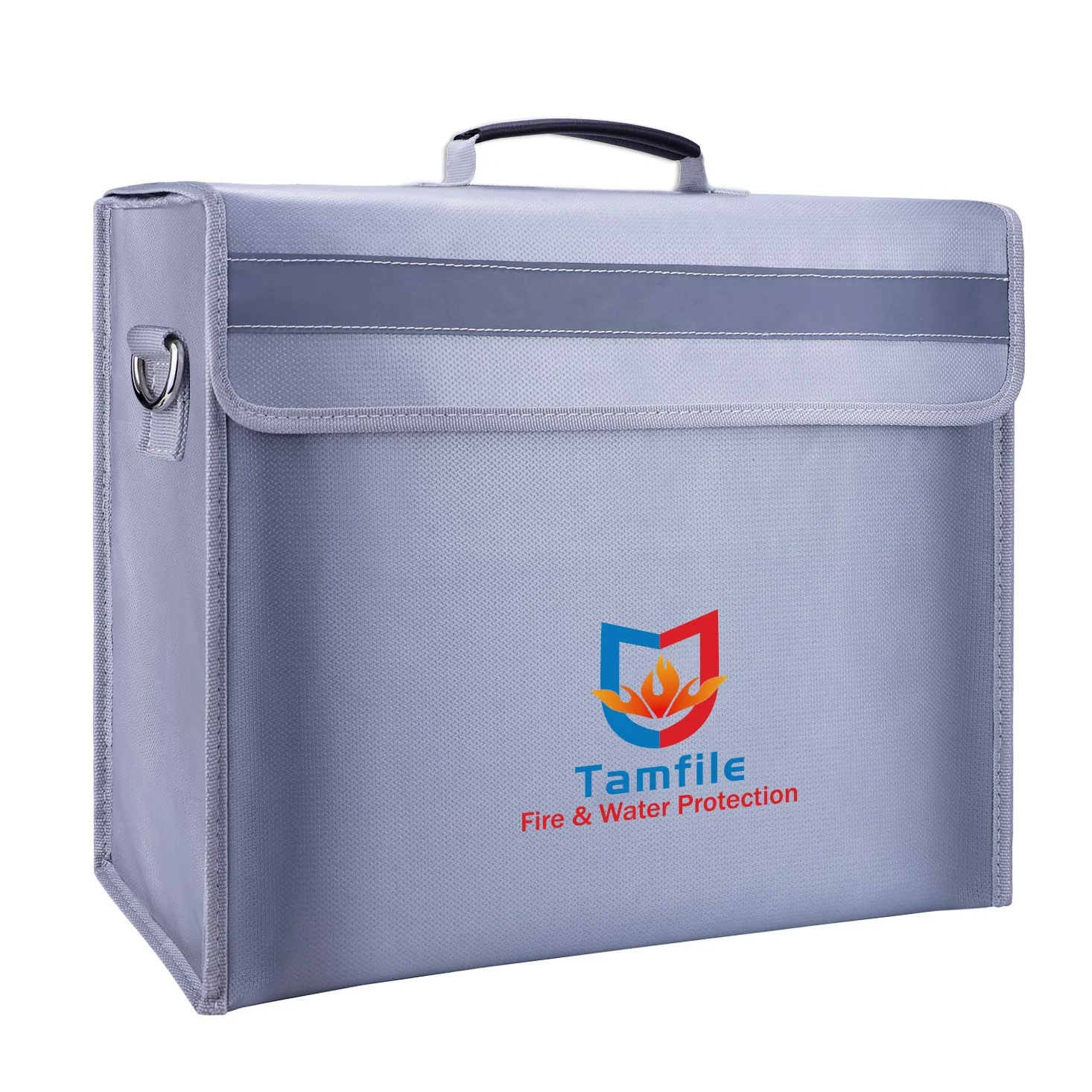 Borsa portadocumenti ignifuga, grande capacità, 40.6 x 30.5 x 12.7 cm, custodia impermeabile con cerniera in fibra di vetro rivestita in silicone ignifugo, denaro, gioielli