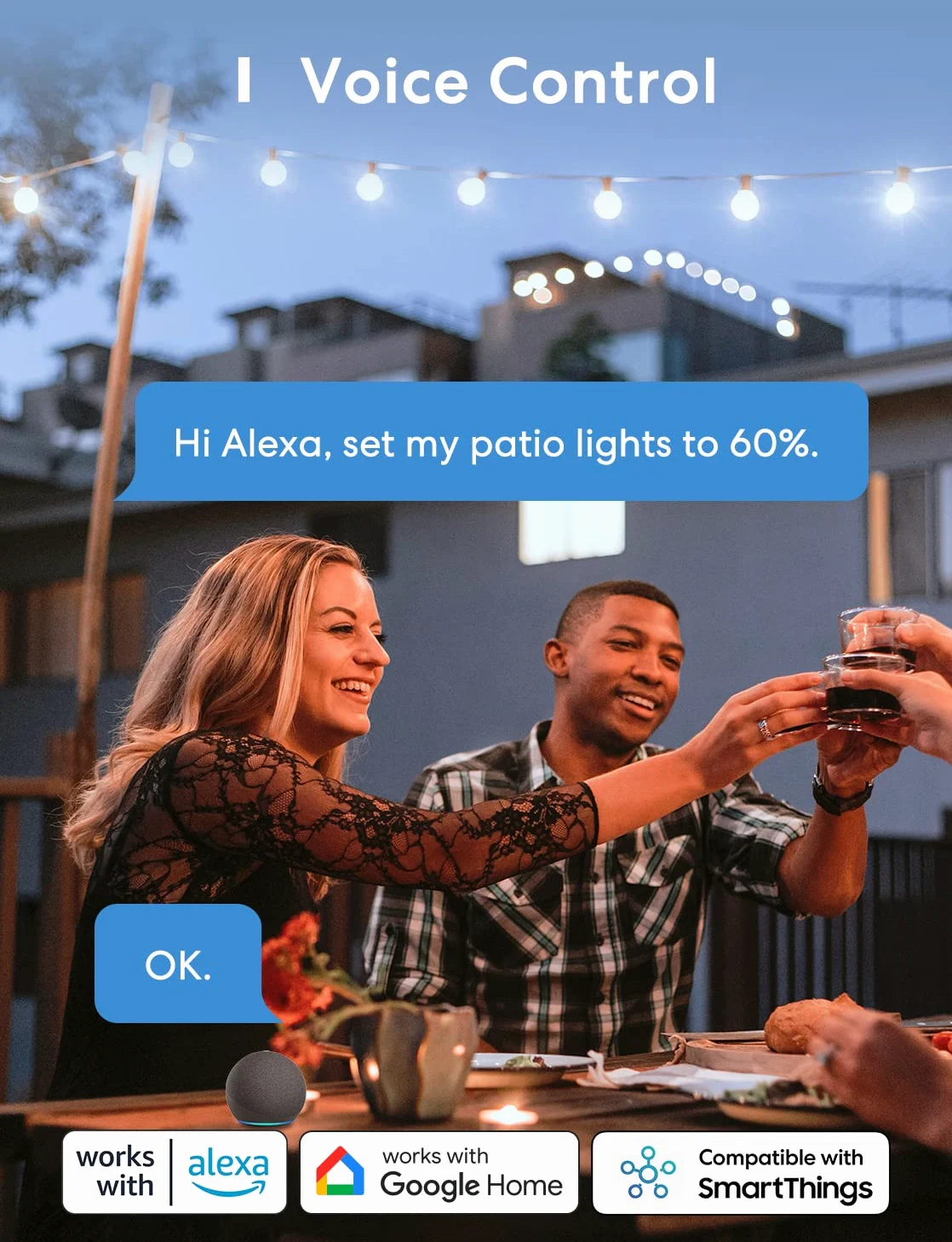 Meross Presa WiFi Esterna, Multipresa Intelligente Outdoor 2 Prese Uscita, Controllo Remoto Separato Tramite App, Compatibile con Alexa, Google Assistant, e SmartThings