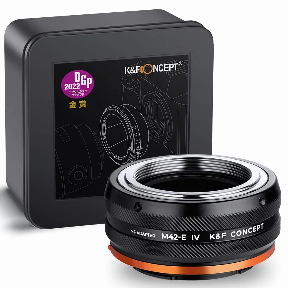 K&F CONCEPT Lente Mount Adattatore M42-NEX IV Manuale Fuoco: Compatibile con M42 Lente a Compatibile con Sony E Mount Corpo Fotocamera