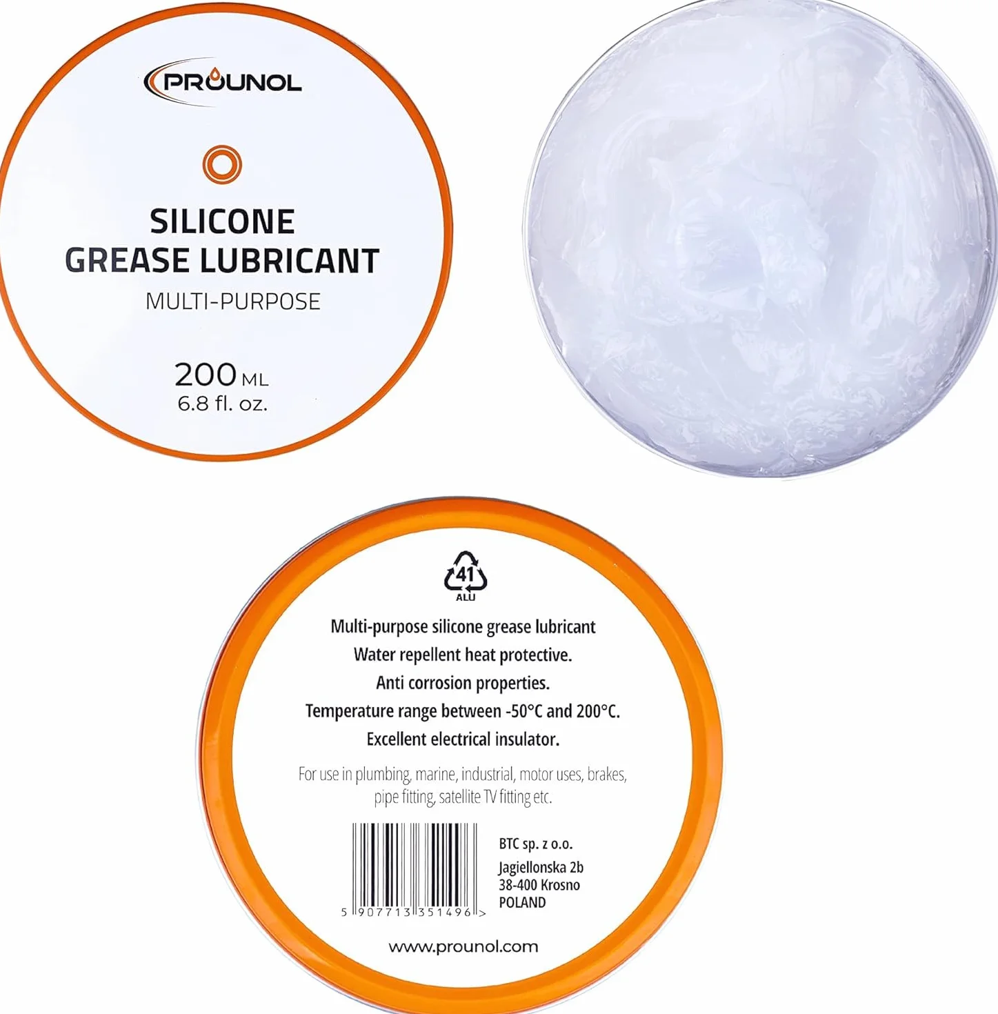 Prounol Grasso al Silicone 200 ml - Grasso Siliconico Multiuso - Pasta Dielettrica - Lubrificante per Gomma HT Impermeabile