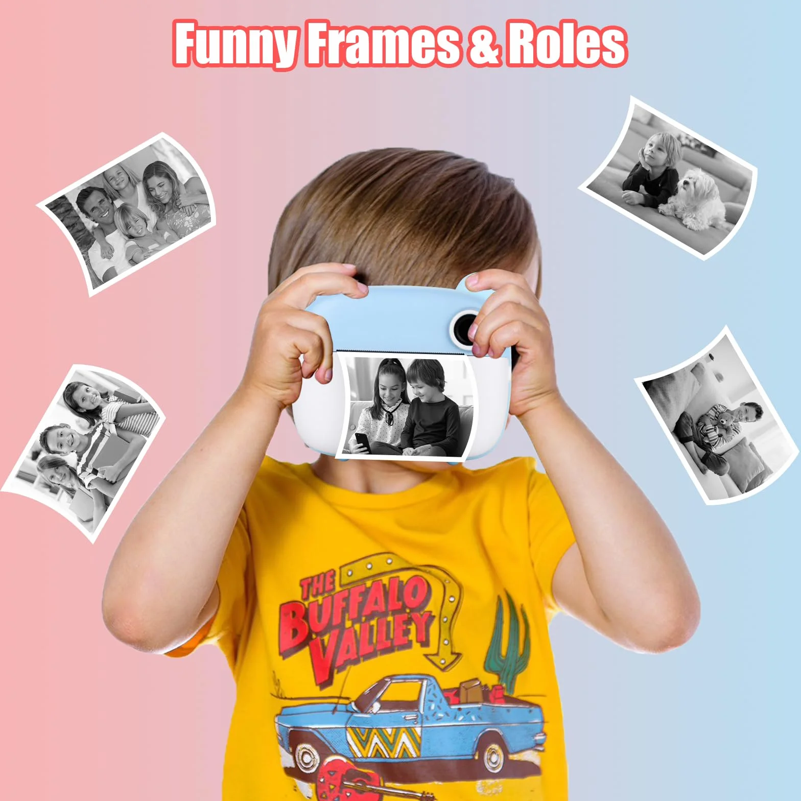 Fotocamera per bambini, 1080 p, fotocamera istantanea per bambini, con carta da 32 gb e carta fotografica, 3 – 12 anni, regalo di Natale per ragazze ragazzi (blu)