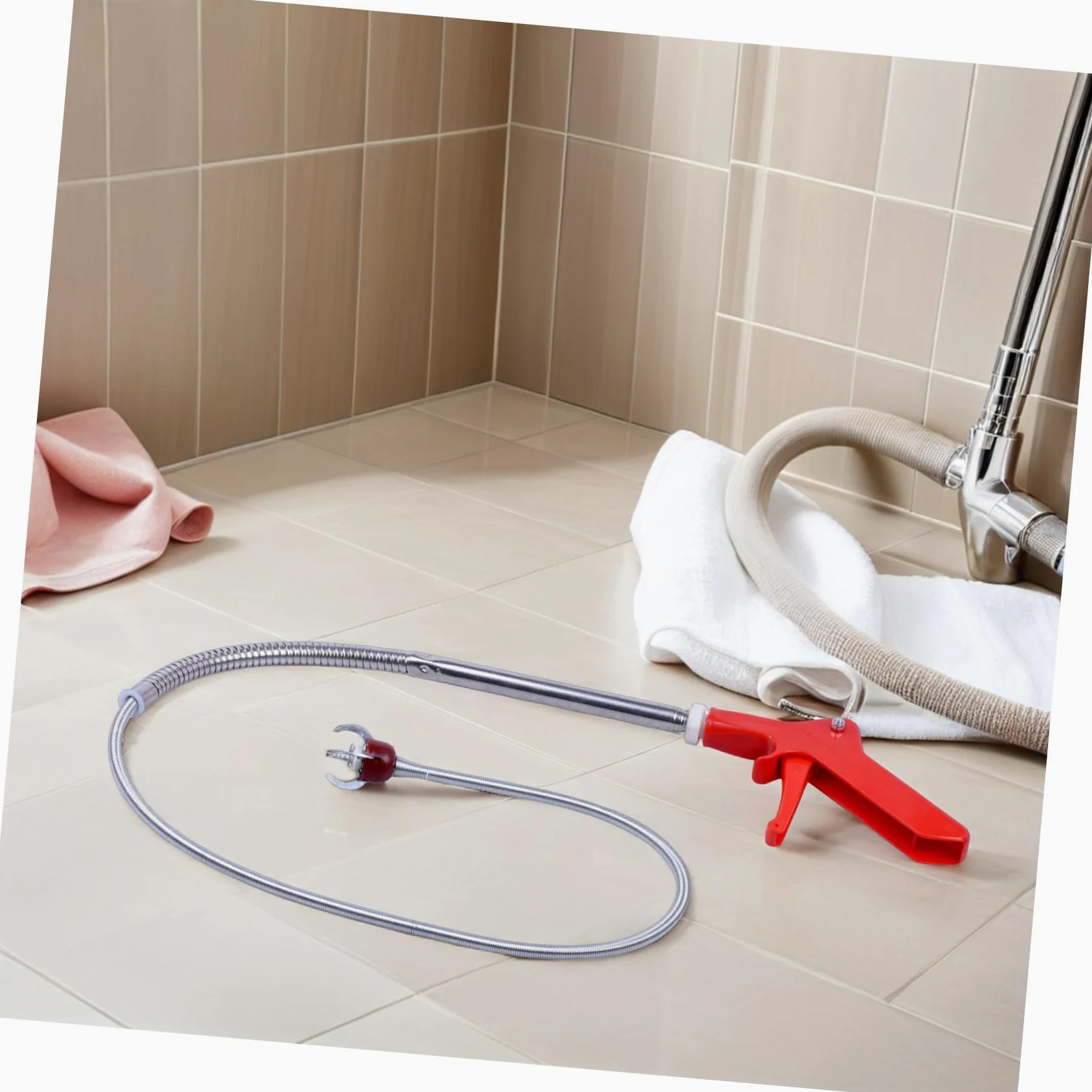 Veemoon Strumento per Stura Wc in Acciaio Inossidabile e Abs, Attrezzo per Pulizia e Drenaggio Pinza a 4 Artigli, Adatto a Lavelli e Scarichi Domestici