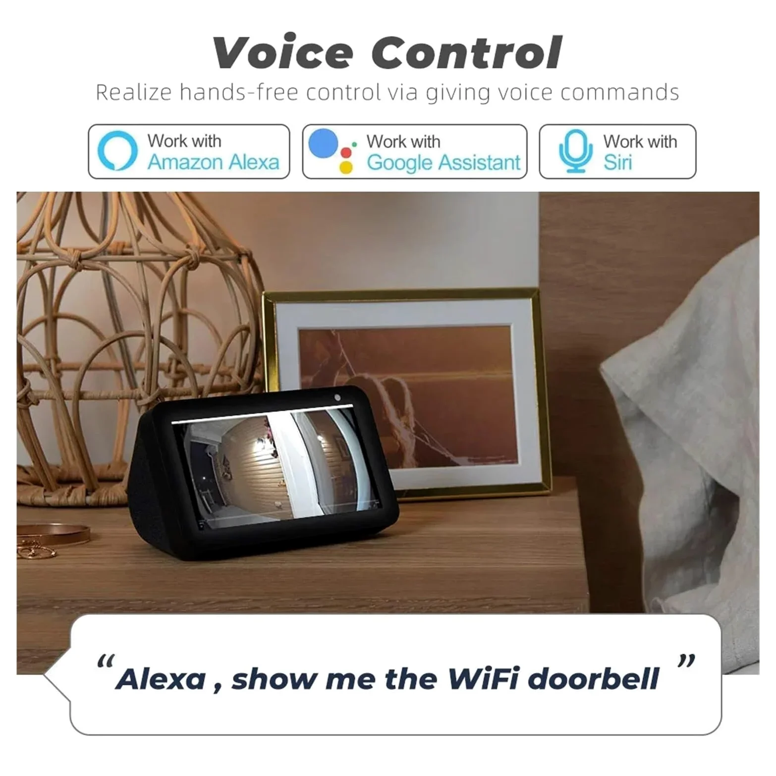 Campanello video cablato WiFi Smart Home HD 1080P con telecamera di sicurezza Conversazione bidirezionale(Doorbell)