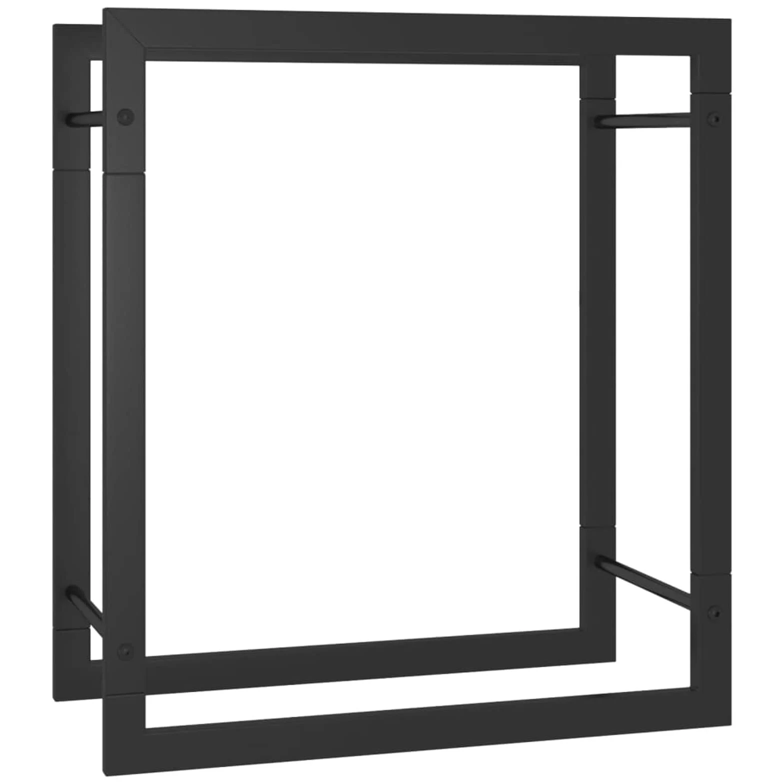 Homgoday Portalegna Nero Opaco 50x28x56 cm in Acciaio, Portalegna da Interno, Portalegna da Ardere, Porta Legna per Camino, Legnaia da Interno, Impilabile Stufa Ripiano Legno