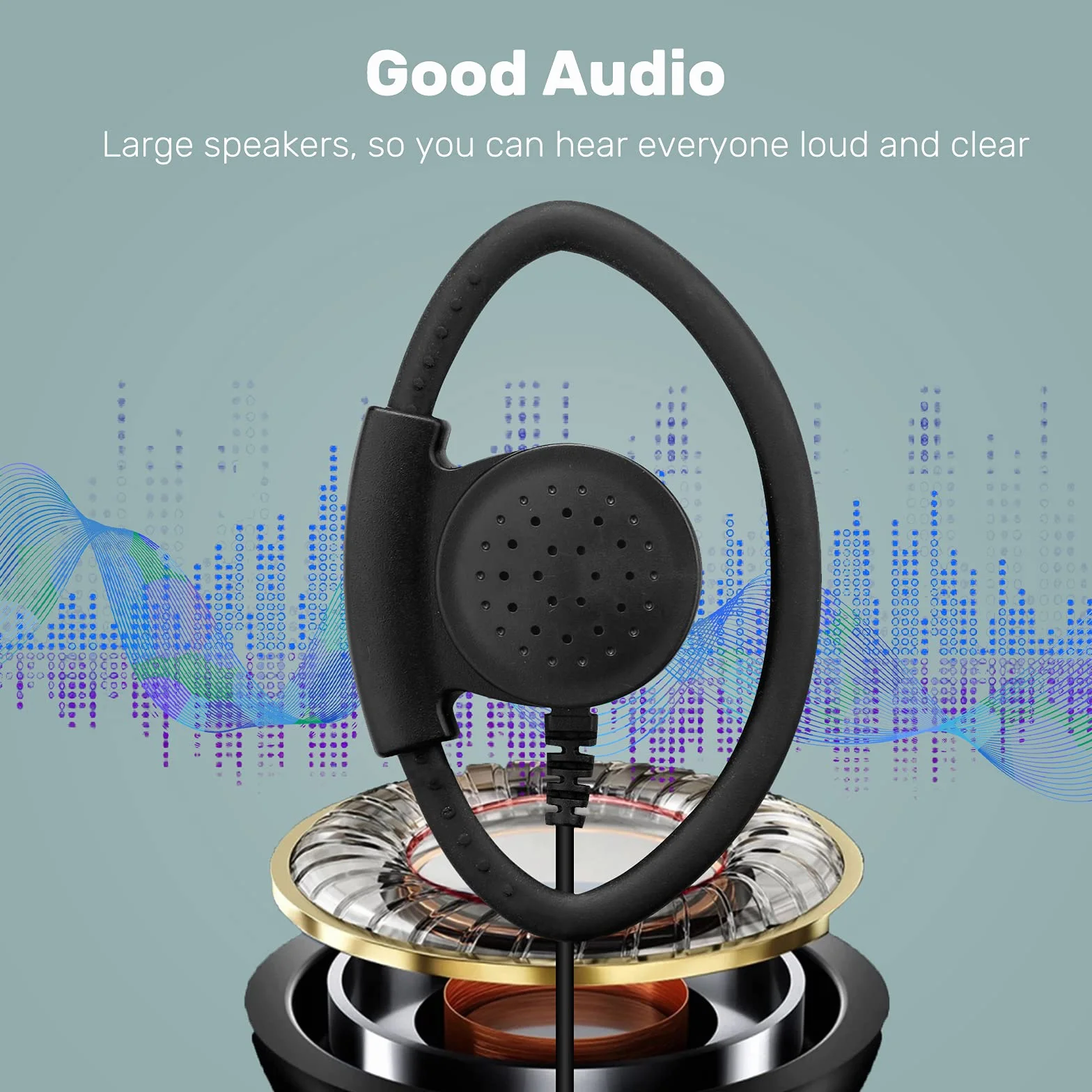 Retevis EEK012 Auricolare Regolabile a Tipo-D con Microfono PTT Compatibile con Kenwood Radio Bidirezionale BAOFENG UV5R 888S RT24 RT27 RT622 RT668 Walkie Talkie Headset Auricolare(1 Pz)