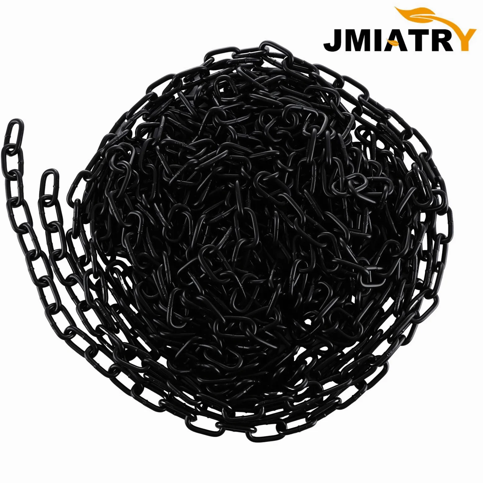 JMIATRY Catena in acciaio inox 304, lunghezza 15 m, maglie resistenti da 5 mm, in acciaio zincato nero saldato, per cancelli di recinzione, porte del garage, catena a battente e serratura di sicurezza