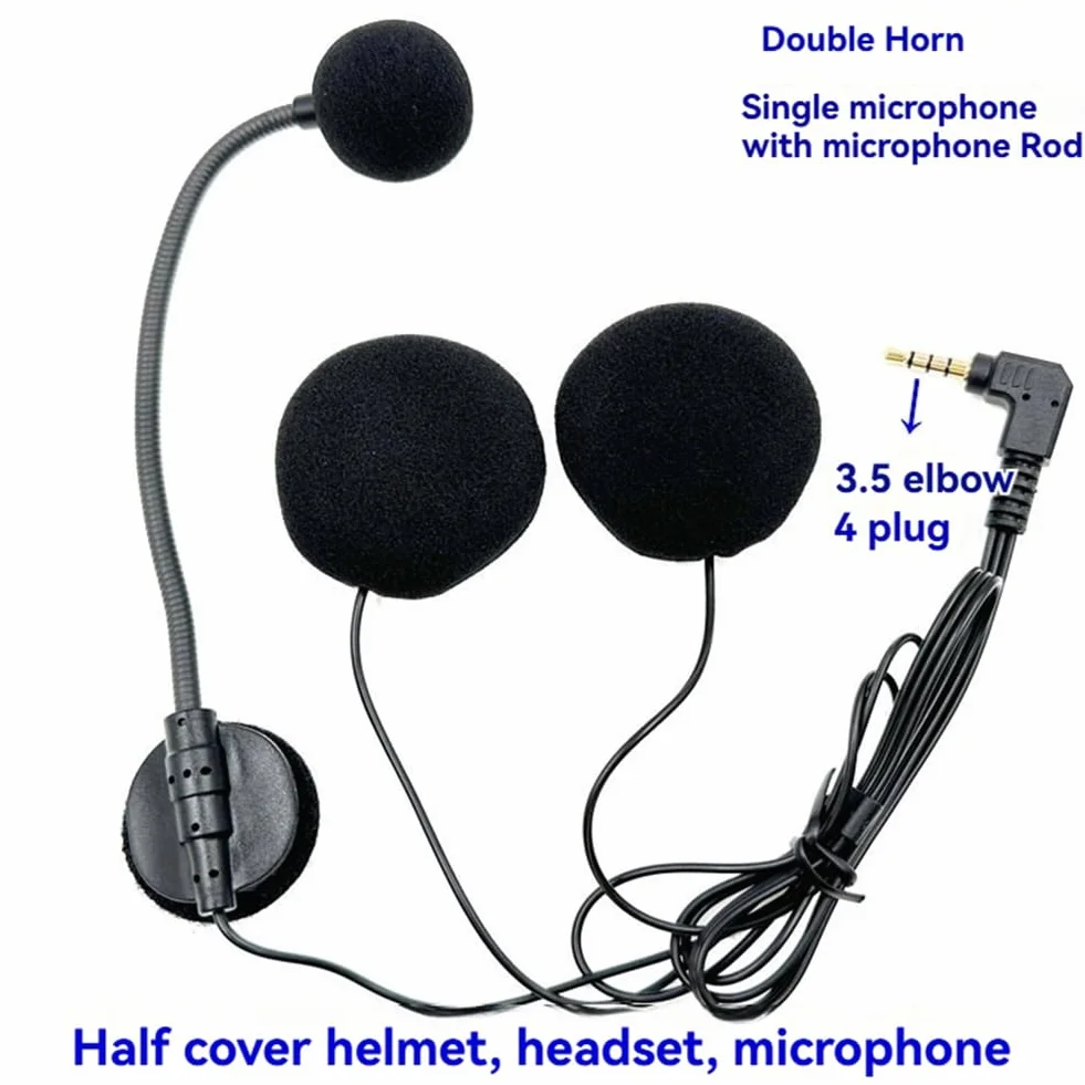 Interfono per da Moto con Microfono, Cuffie e 2 Altoparlanti da 32Ω per da Moto A Metà con Attacco A Gomito
