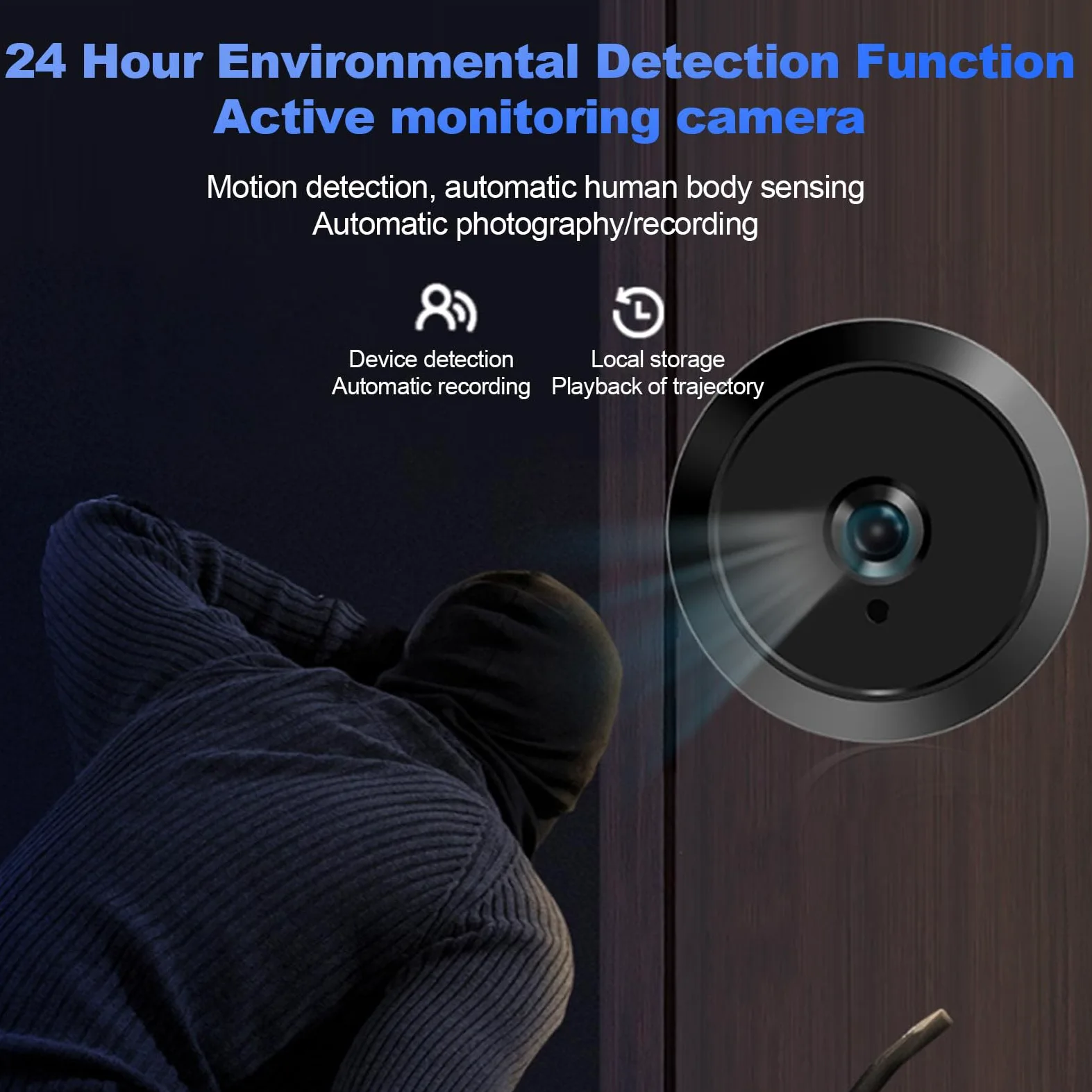 Fafeicy Videocamera Spioncino Schermo a Colori da 4,5 Pollici 1080P Grandangolo da 135 Gradi con Spioncino Digitale con Rilevamento del Movimento per Porta Dell'appartamento di
