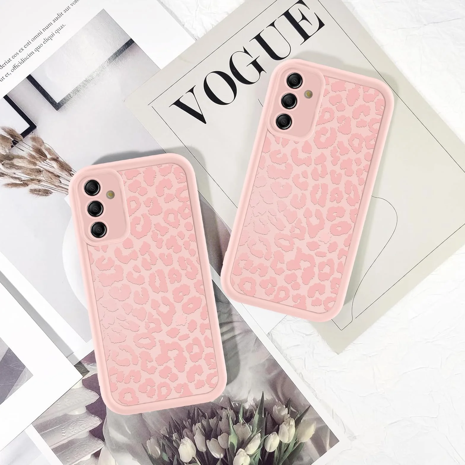 ZhuoFan Cover per Samsung Galaxy A26 5G 6,64”, Aesthetic Leopardata Motivo Custodia Rosa Opaca Ultra Morbida Sottile Leggera Silicone Antiurto AntiGraffio TPU Bumper Protettiva Case, 03