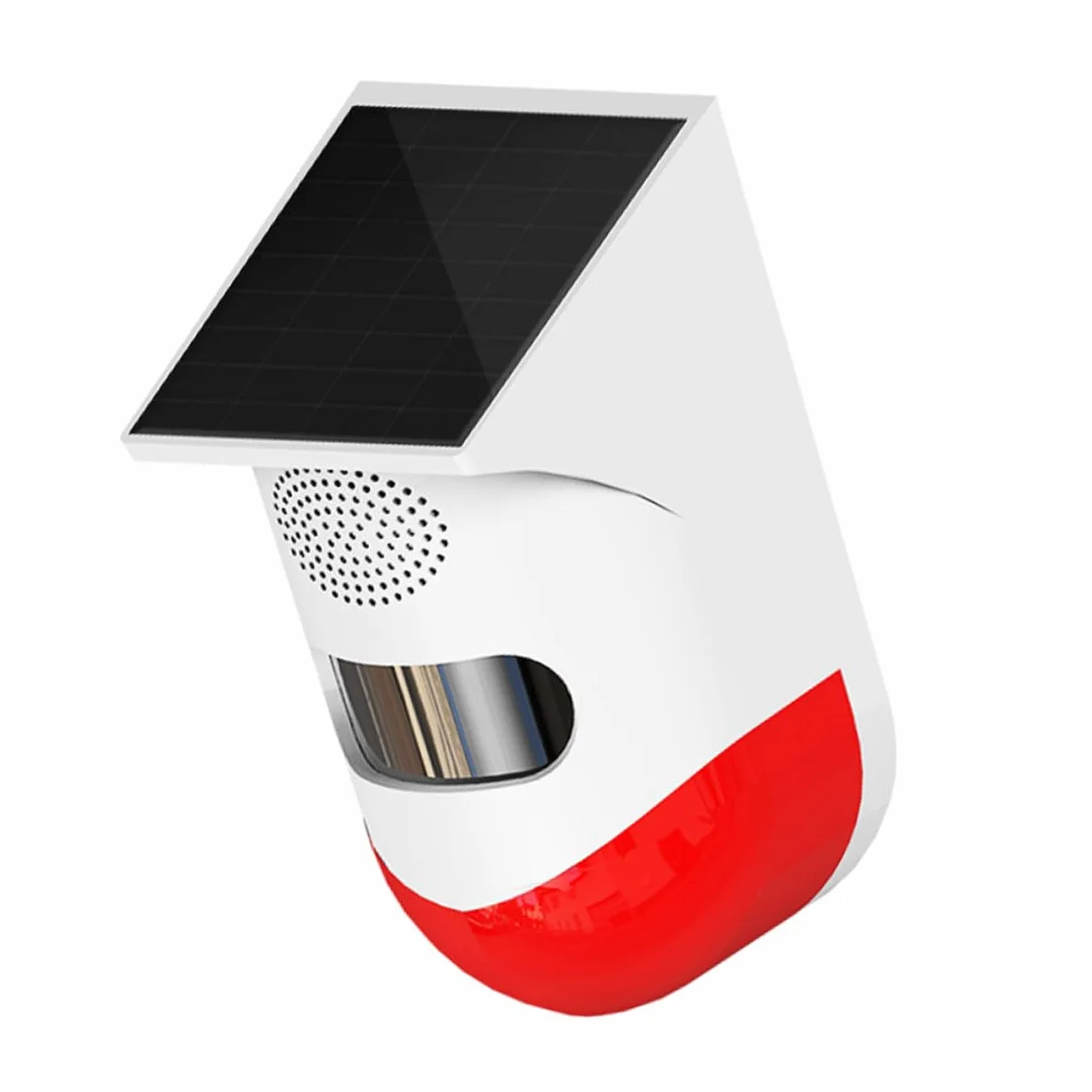 iplusmile Allarme Solare da Esterno Sensore Infrarosso, Ip67 Abs e Silicio, senza Fili Forte Sirena per Sicurezza Casa e Giardino