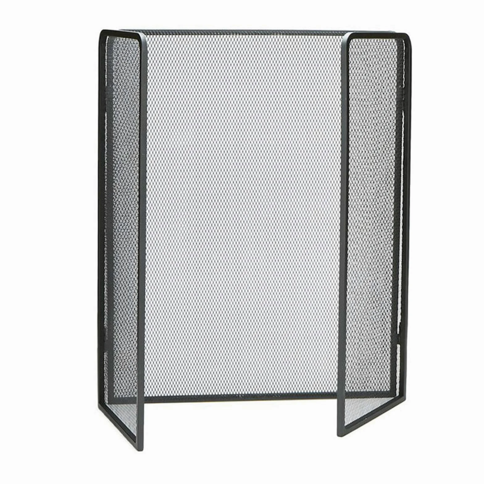 Schermi per Caminetti di Guardia Stile classico in metallo a 3 pannello Schermo in metallo nero Nero Metal Mesh Spark Guard Cover Cover Camino Accessori 31.5 "x 48" Accessori per Caminetti in Rete Dec