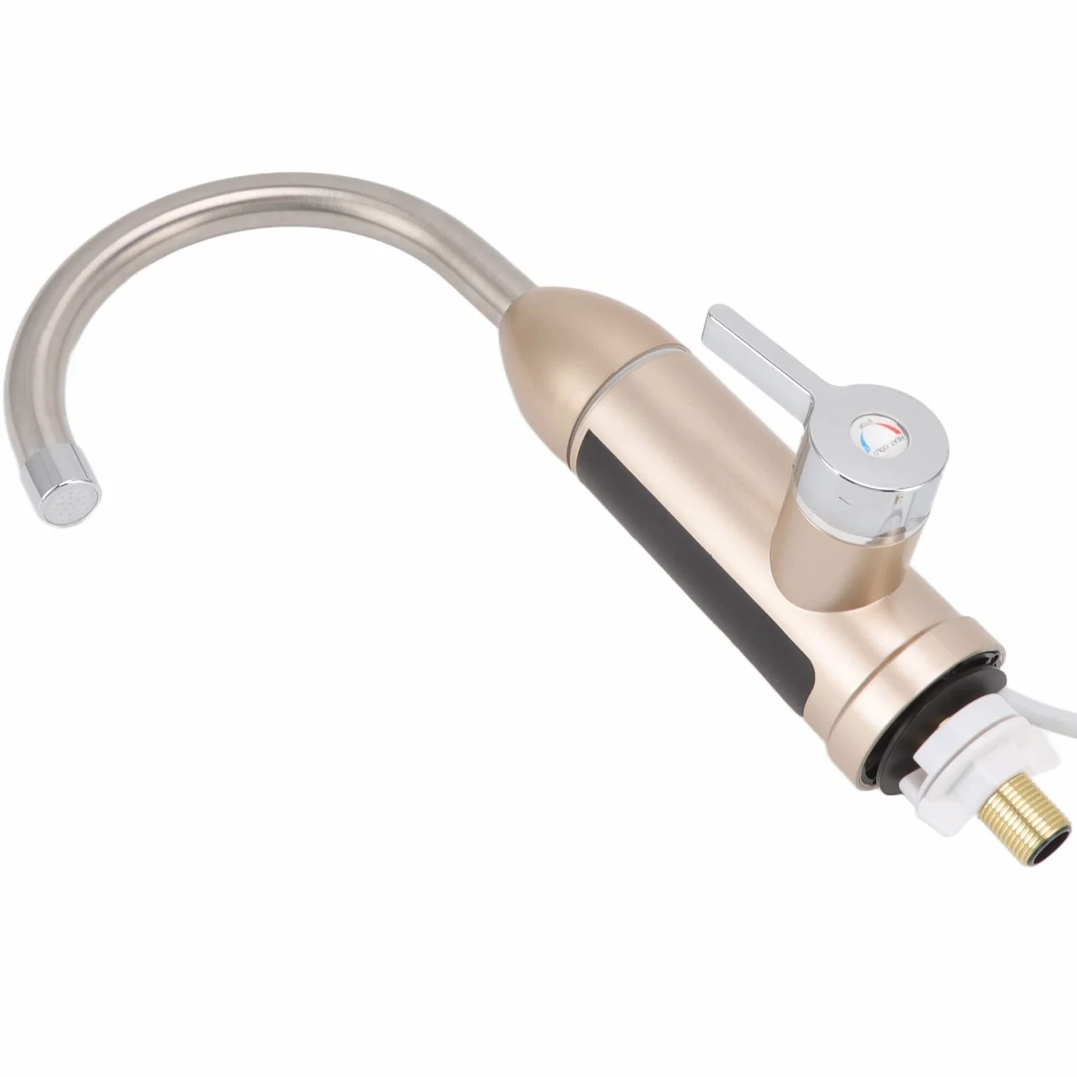 AUNMAS Rubinetto Scaldabagno Istantaneo da 3000 W, Rubinetto Elettrico | Display Digitale della Temperatura, Riscaldamento Rapido 30-60°C, Impermeabile IPX4, Ingresso Acqua Inferiore, Design