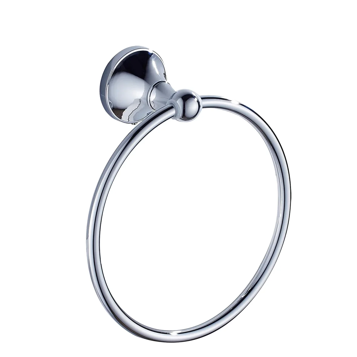 SHINEOFI Portasciugamani Rotondo in Ottone Cromato, Anello Portasciugamani da Bagno Appeso, Resistente e Semplice per Bagno Domestico, Hotel, Scuole e Spazi Pubblici