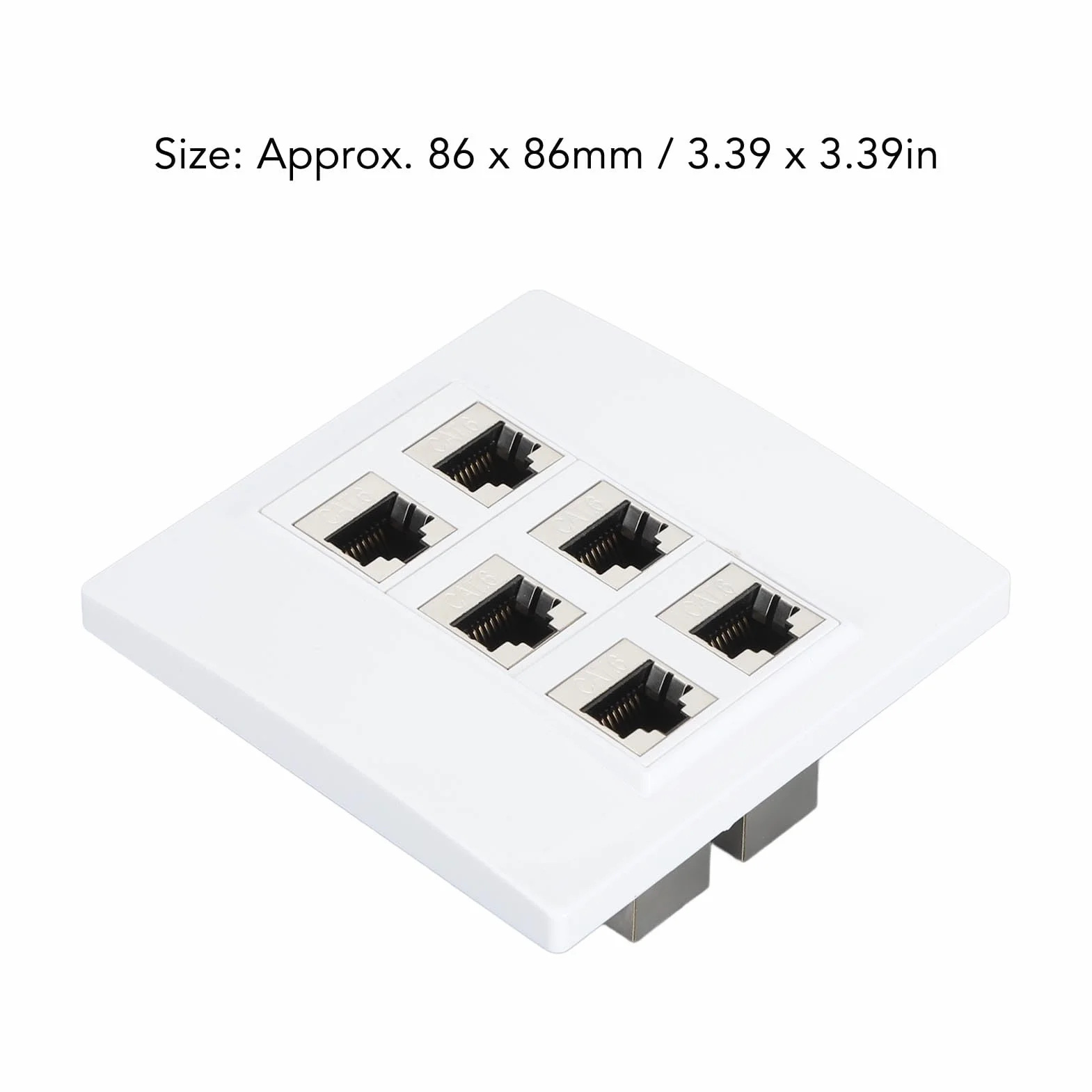 Presa per Piastra a Muro Ethernet Cat6, Piastra Jack per Accoppiatore a Muro Keystone a 6 Porte RJ45 da Femmina a Femmina