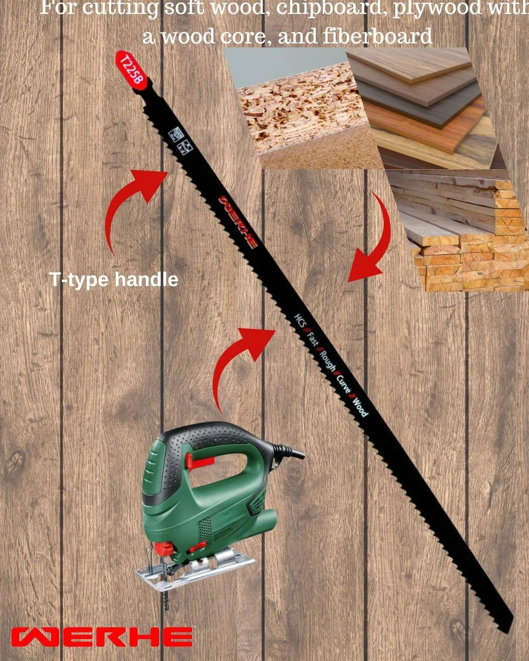 WERHE ® Professionista - 2 x Lame puzzle di legno - C 250mm T225B Snello lungo - Vasto durata a strati spessi - Compatibile con Bosch, Metabo, Milwaukee, Makita puzzles