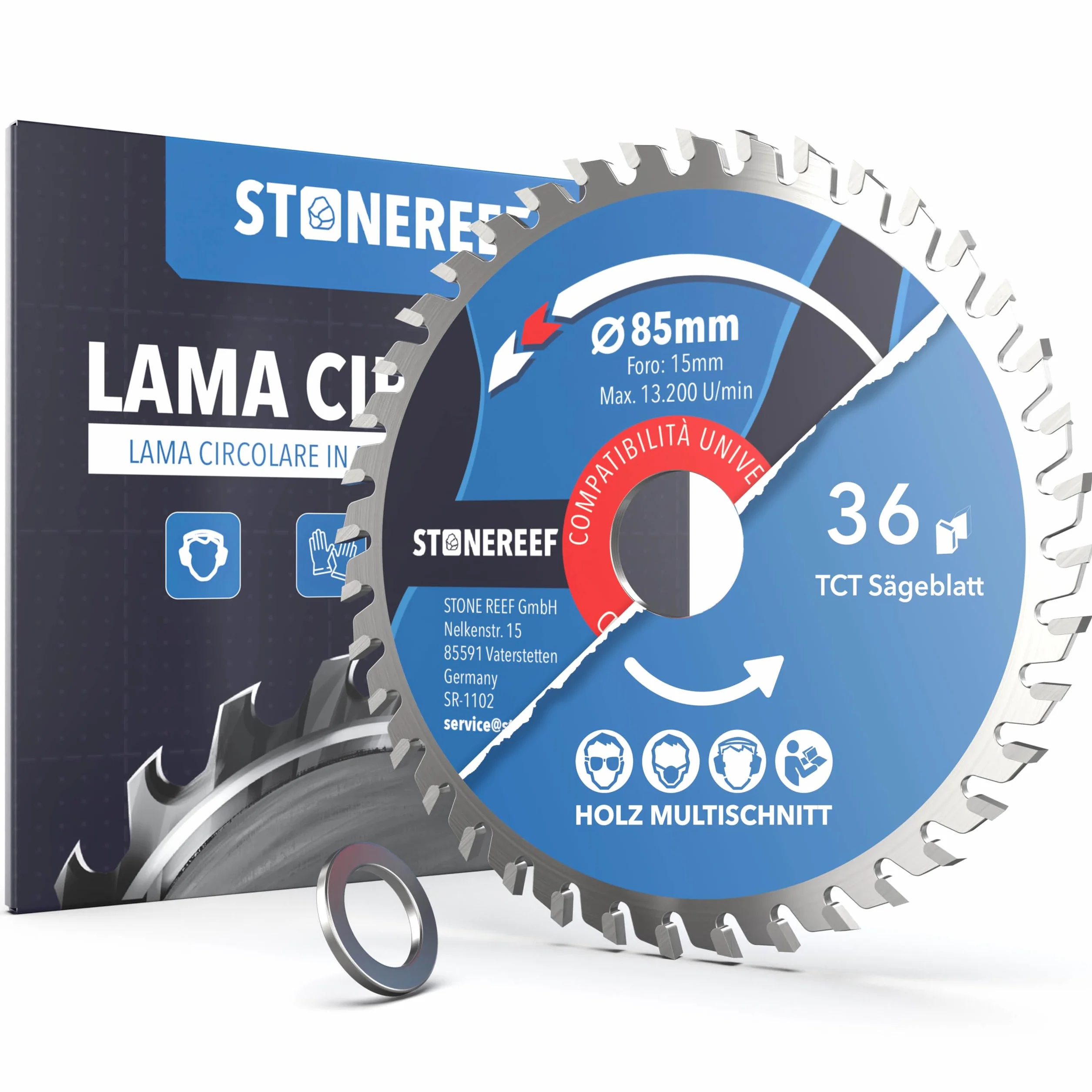 STONE REEF Lama per sega circolare 85 x 15 Acciaio al carbonio