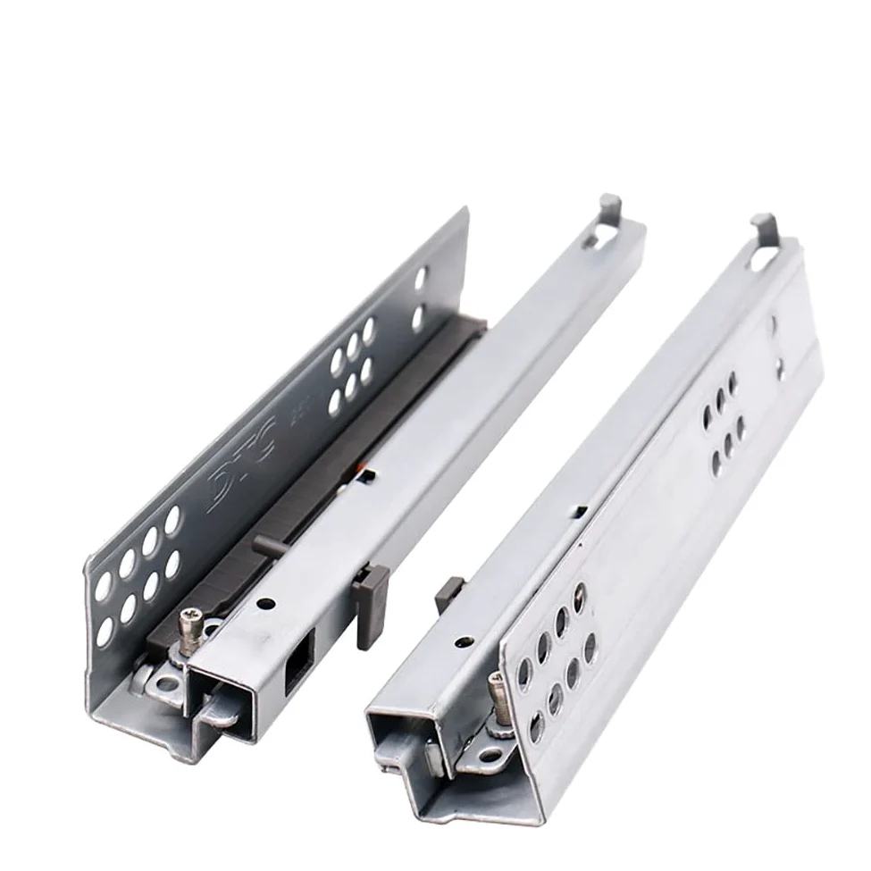 Guide per cassetti per carichi pesanti, Guide for cassetti sottotop nascoste con chiusura ammortizzata, estrazione totale, carico 40 kg, 250-400 mm, confezione da 2