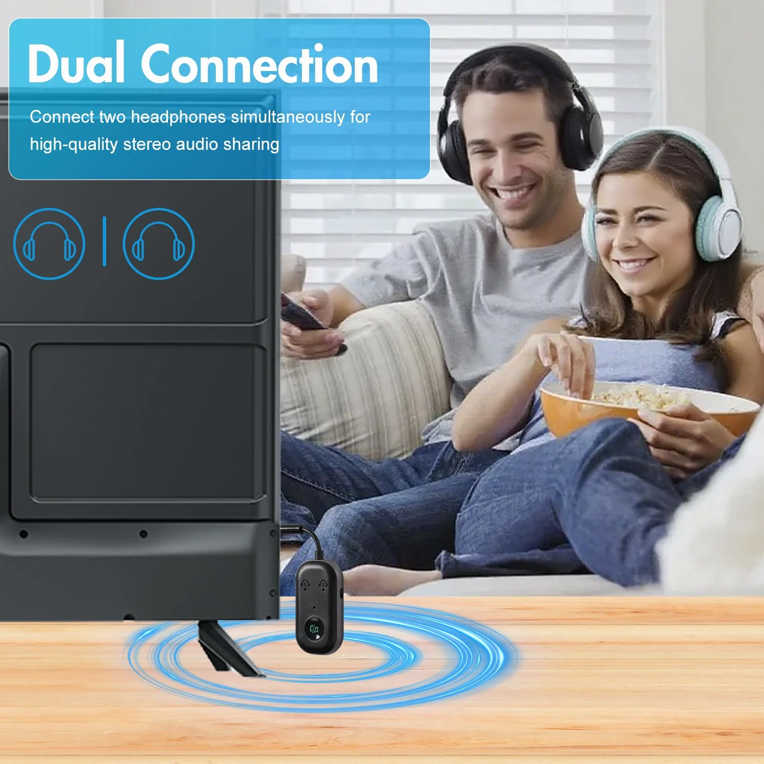 Bluetooth 5.3 Adattatore Trasmettitore, 2-in-1 Ricevitore Trasmettitore Bluetooth, 3.5mm AUX Jack Trasmettitore per Tv,Aereo,Laptop,Auto,AirPods,Telefono Mobile,Car Audio Systems,Tablet