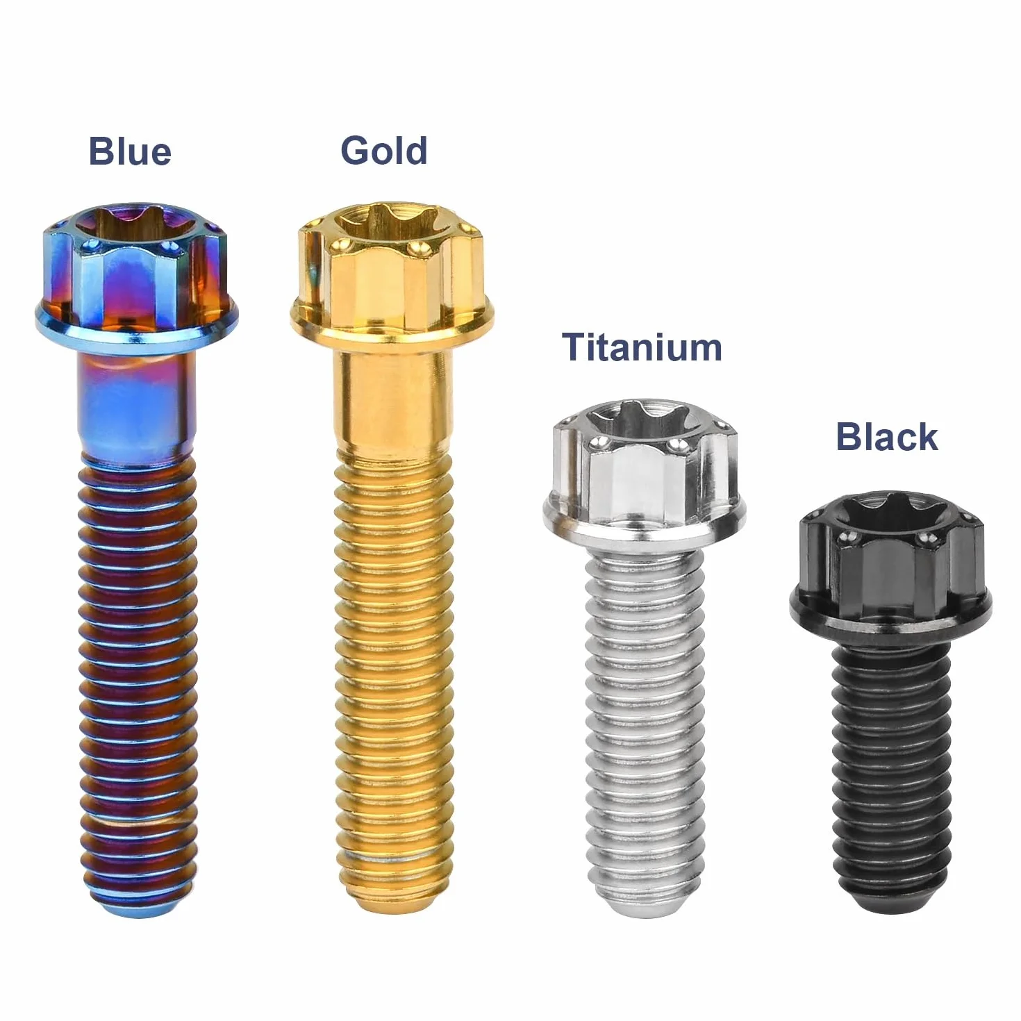 Wkręty hamulcowe moto M6x15-30mm Torx T30 flangiowe tytanowe 4 szt.