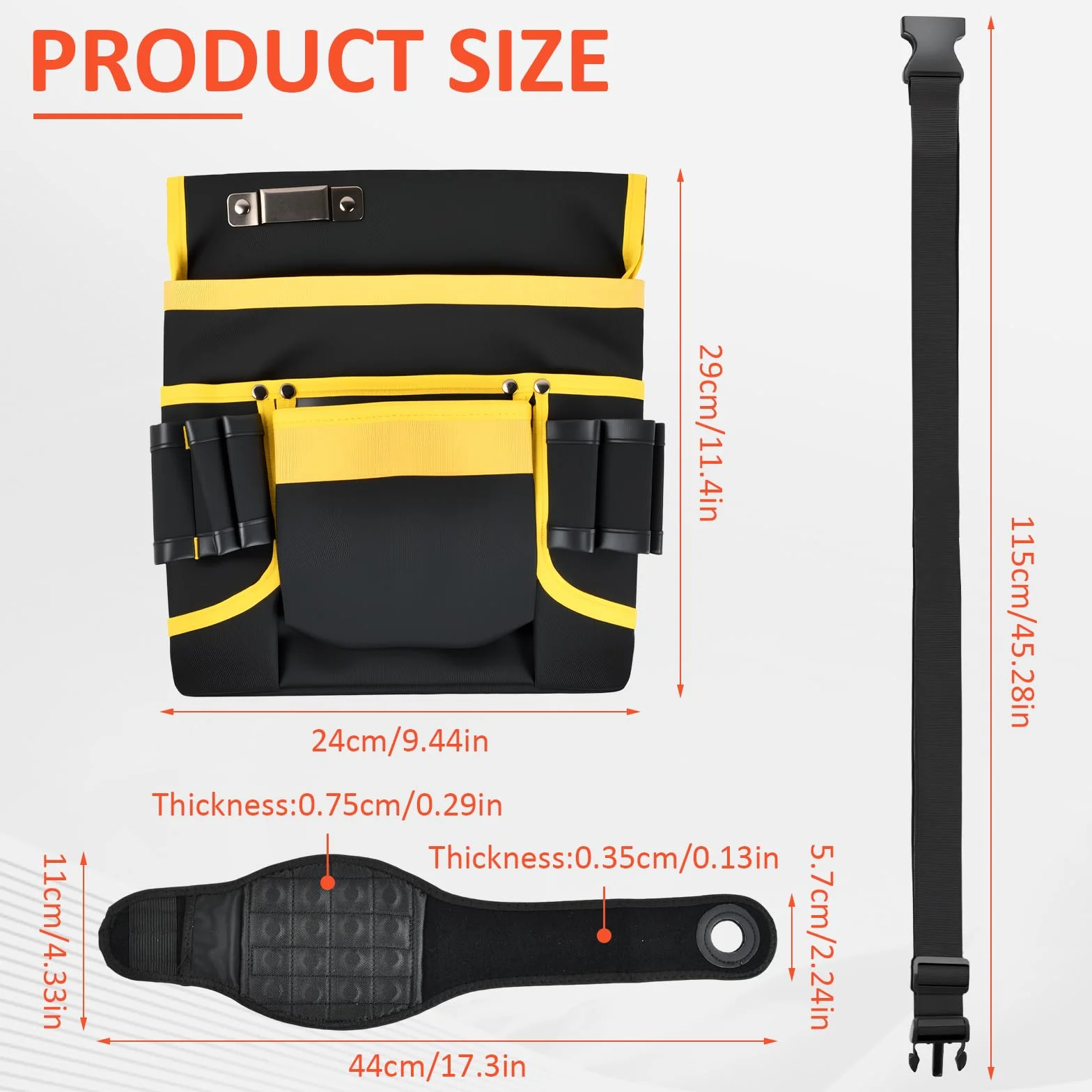 Cintura Porta Attrezzi Magnetiche Cintura Attrezzi con 13 Tasche Regolabili Staccabili Cintura Elettricista con Bracciale Magnetico Cintura Attrezzi Lavoro per Elettricista Falegname Edilizia