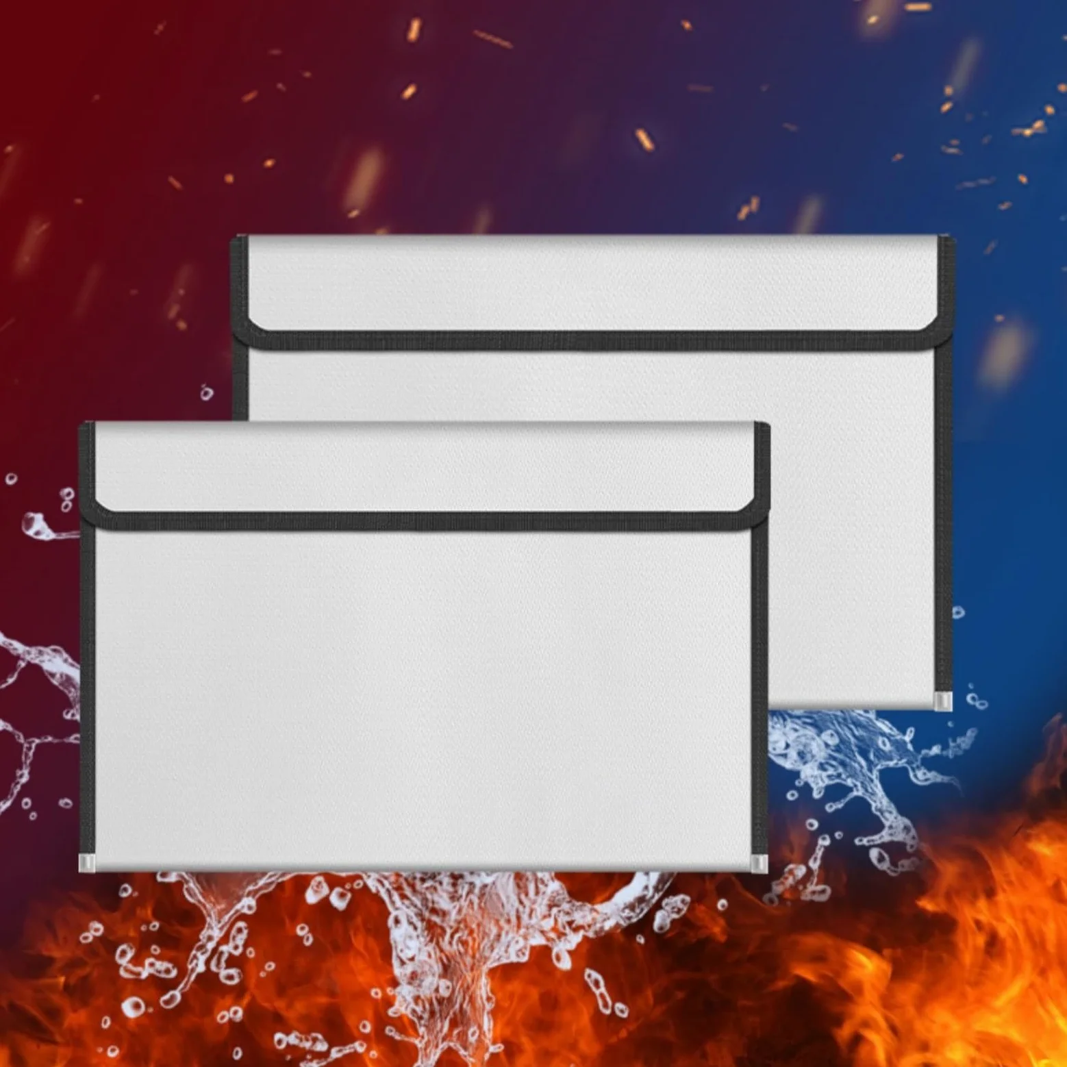 Borsa Ignifuga Cartella Ignifuga Impermeabile Fuoco Custodia Sicura Portadocumenti con Cerniera Borsa Protettiva per Contanti per Oggetti di Valore(A,33 * 26 * 5cm)