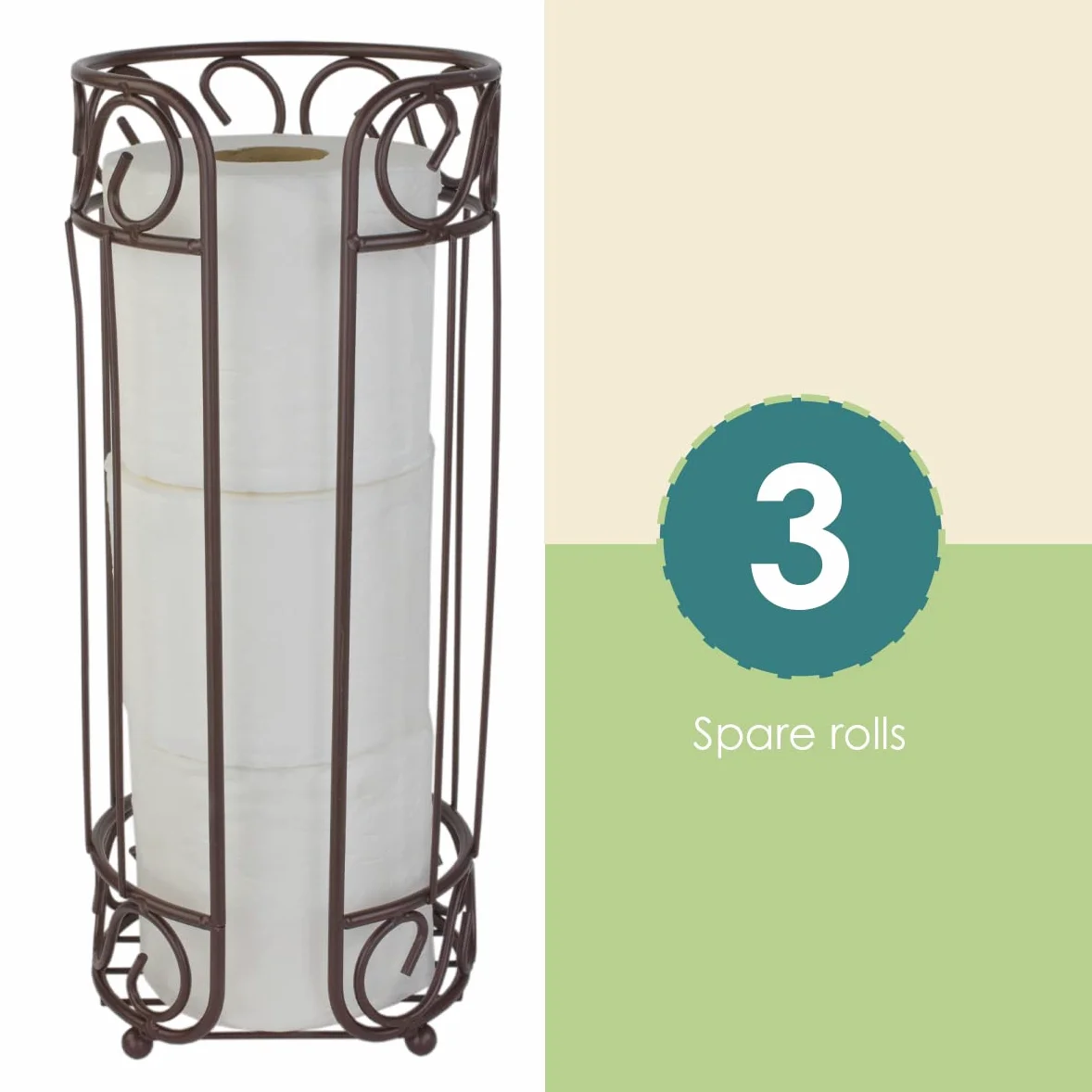 Home Basics TH10661 Porta Carta igienica, Finitura Bronzo