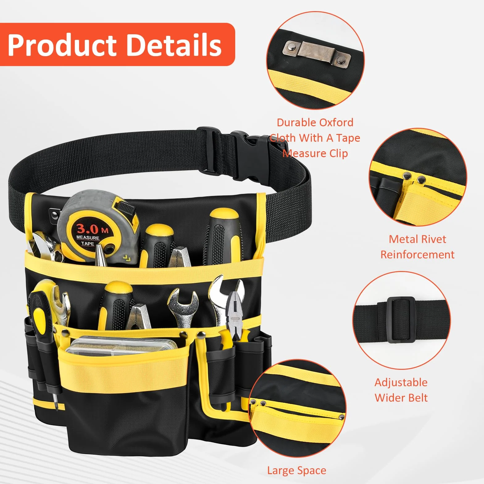 Cintura Porta Attrezzi Magnetiche Cintura Attrezzi con 13 Tasche Regolabili Staccabili Cintura Elettricista con Bracciale Magnetico Cintura Attrezzi Lavoro per Elettricista Falegname Edilizia