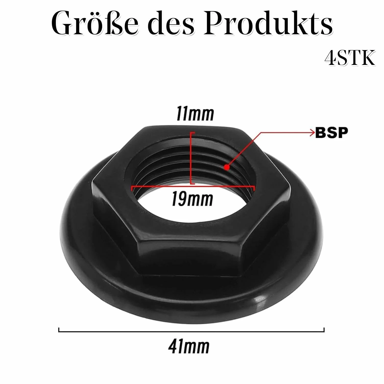 4 Pezzi Sink Tap Back Nut 1/2" BSP Plastic Black Accessories for Bathroom Basin Taps Mixers