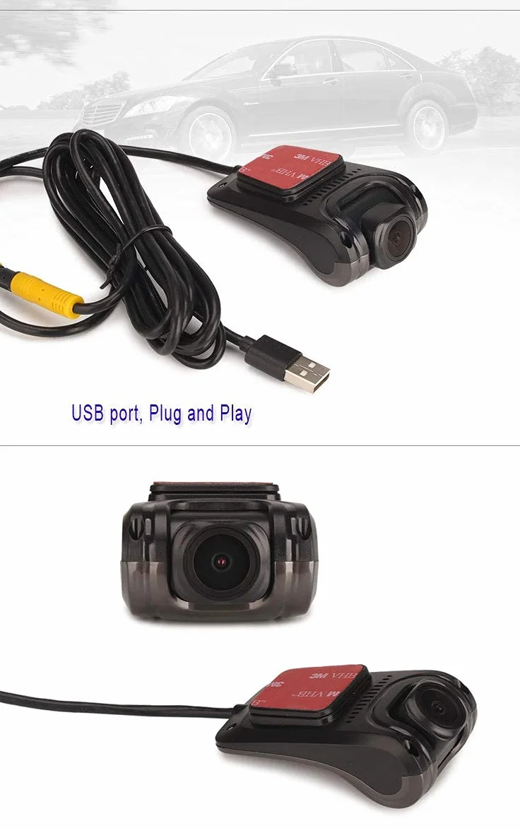 ERISIN HD 1080P 150° Grandangolo Mini Dashcam Auto Dashcam USB Impermeabile Registratore DVR Auto DVR Visione notturna Telecamera frontale per Android Autoradio CD Player