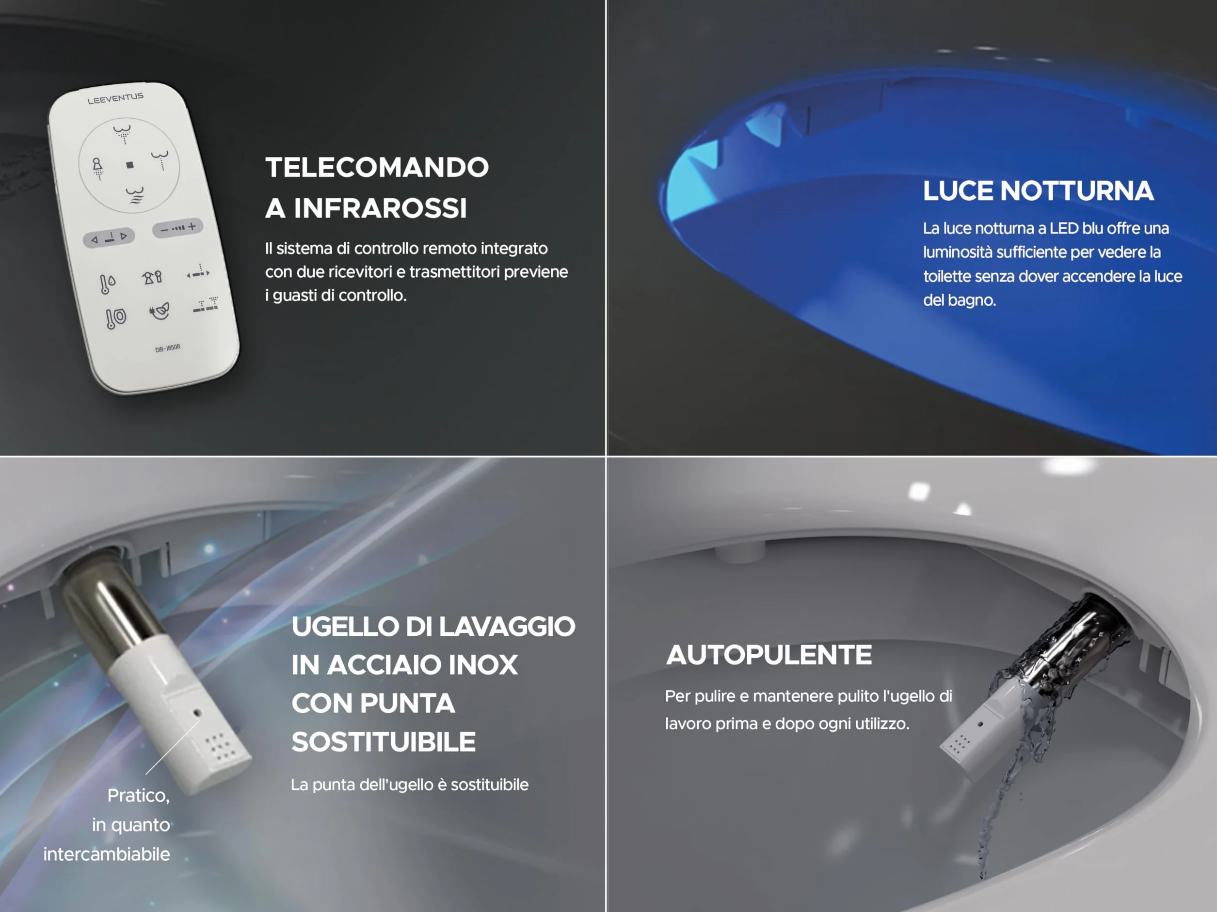 LEEVENTUS J850R WC elettrico bidet con doccetta telecomando toilette giapponese Made in Korea