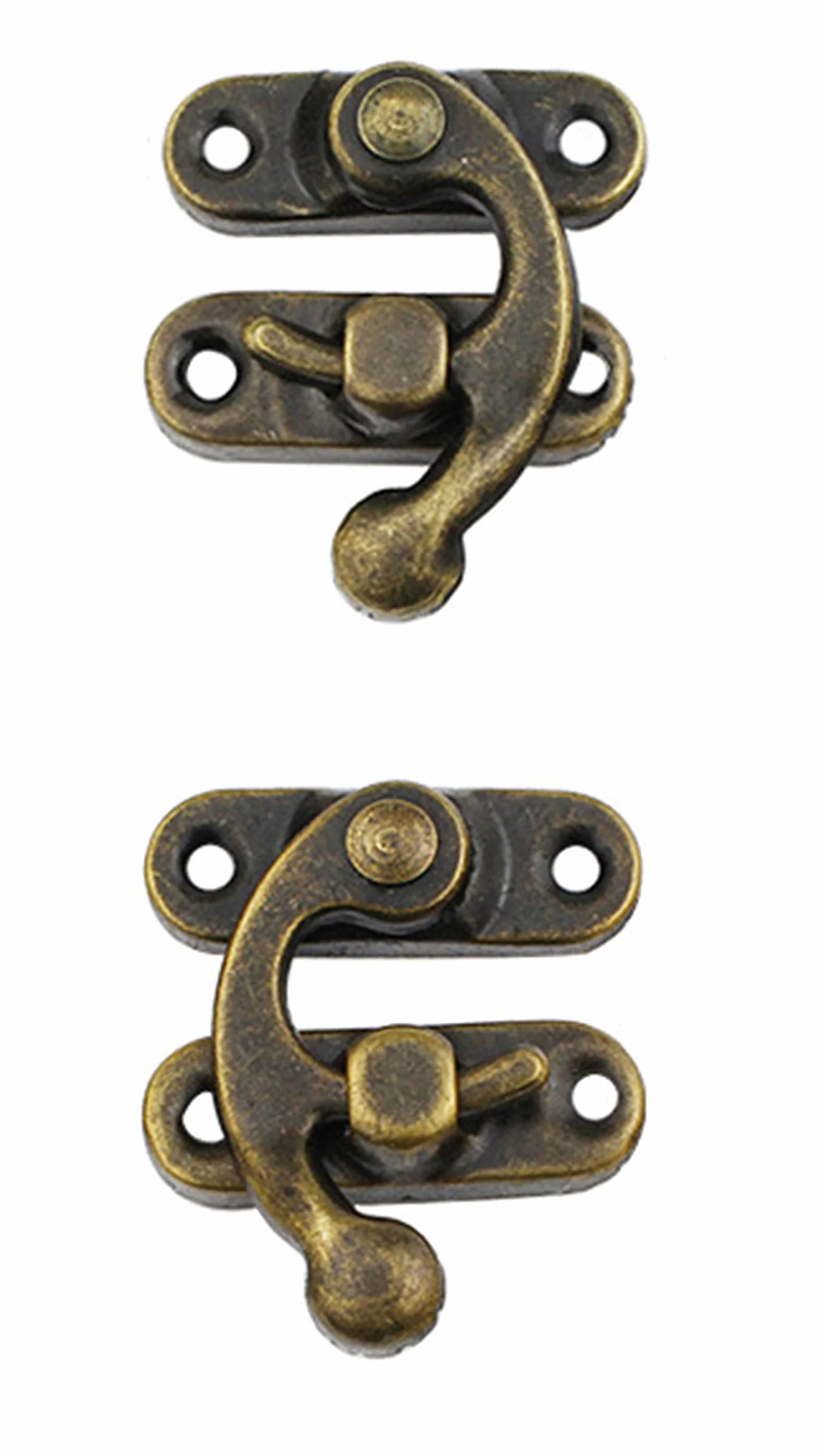 Antico Vintage Latch Bronzo Antico Colore Sinistra Altalena Braccio Fibbia Gancio Serratura Hasp 20 Pezzi