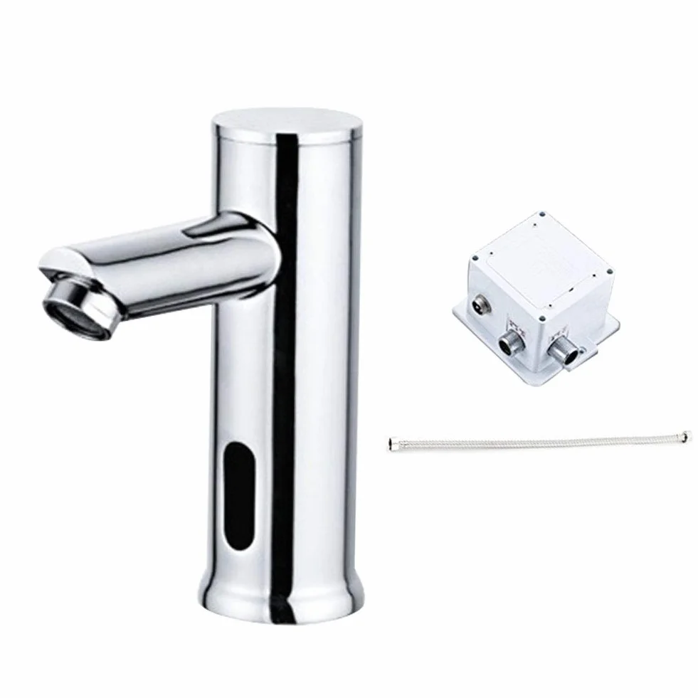 Rubinetto elettrico per lavabo a sensore automatico a batteria ottone monoforo Deck montato
