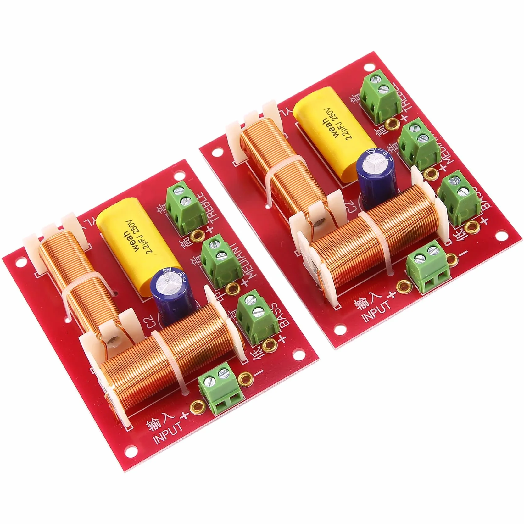 2 pezzi 200 W 3 audio Crossover Crossover + Midrange + Crossover Speakers Filtro Frequenza Divisore