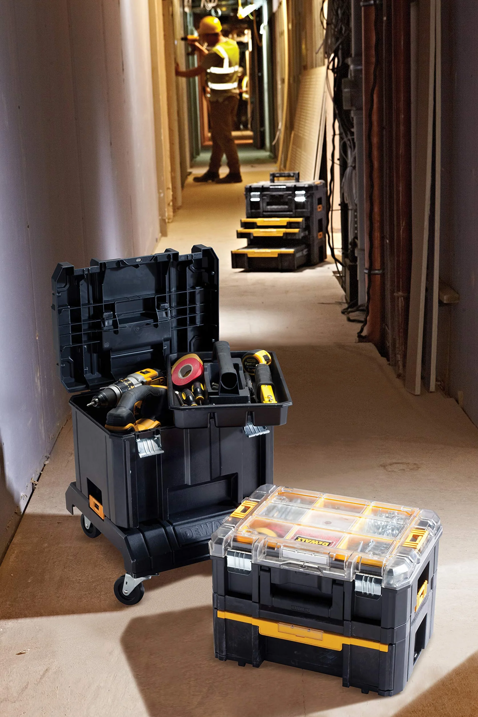 DEWALT DWST1-71229 T-STAK Cart Unità per Trasporto 4 Ruote Orientabili a 360° 2 con Freno