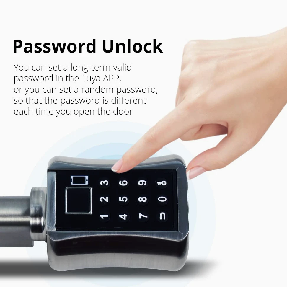 zemismart Bloccaggio elettronico con codice password BLE, serratura intelligente biometrica con impronte digitali, tastiera/chiave/APP per sbloccare lo stile europeo per la sicurezza domestica (30/30)