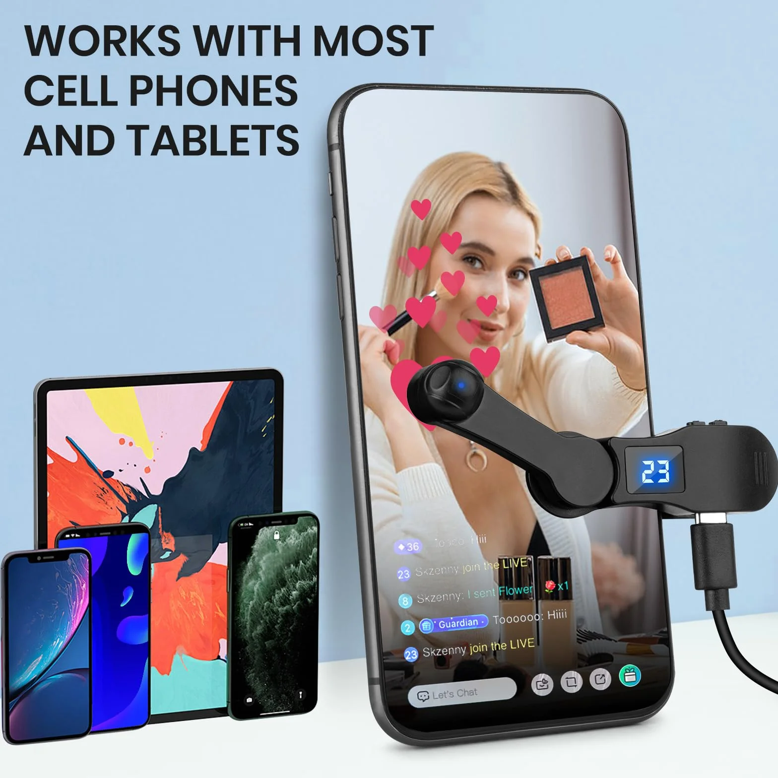 Clicker automatico per smartphone, dispositivo per schermo del telefono, per app iPhone, iPad, simulazione rapida del dito, clic continuo per gioco, trasmissioni in diretta, affare lampo, attività