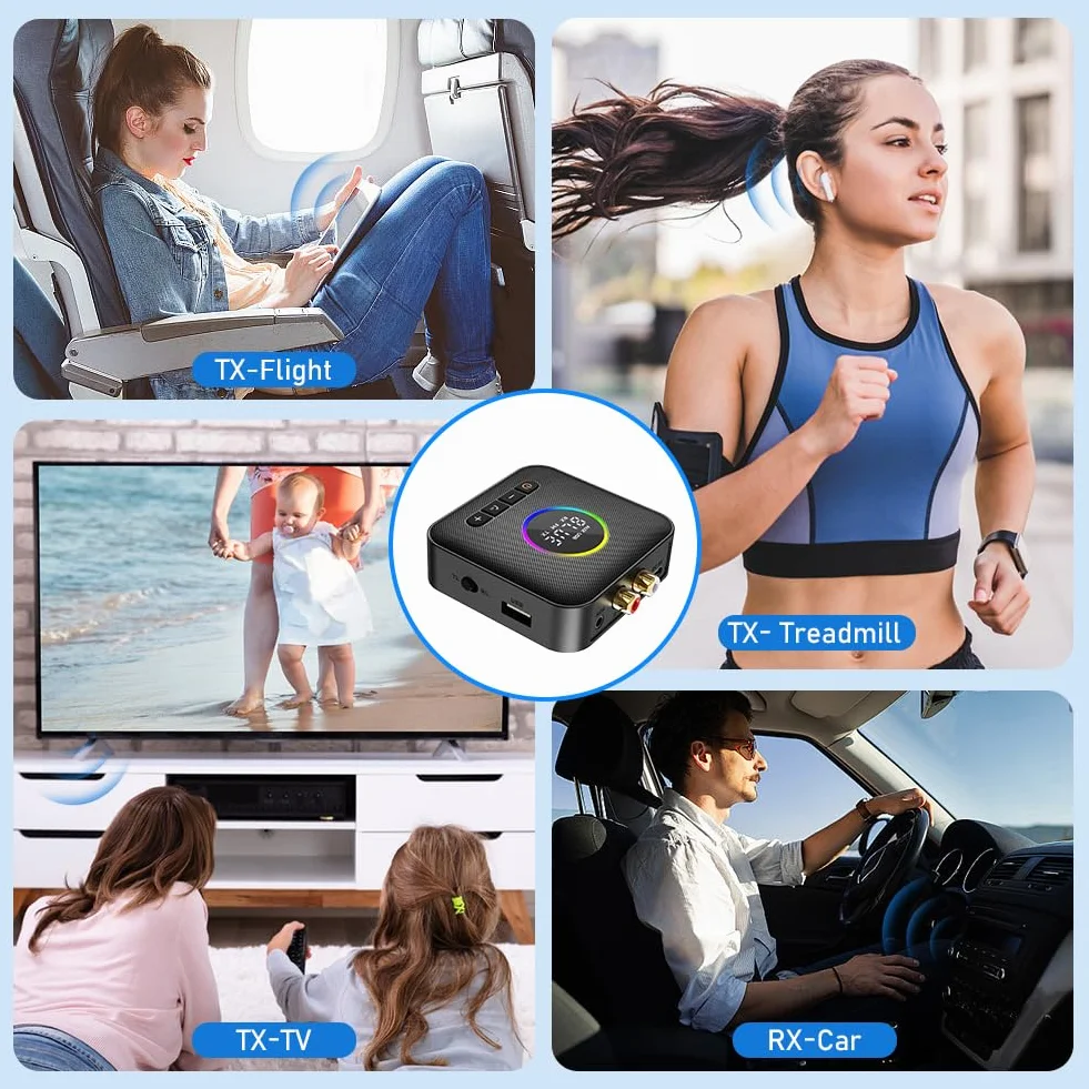 AXFEE Ricevitore Bluetooth 5.4 HiFi, 3.5mm RCA jack Audio, Adattatore Audio, Impianto Stereo, Casse, Bassa Latenza Wireless, per Tablet/Smartphone/PC/laptop/Cuffie/TV