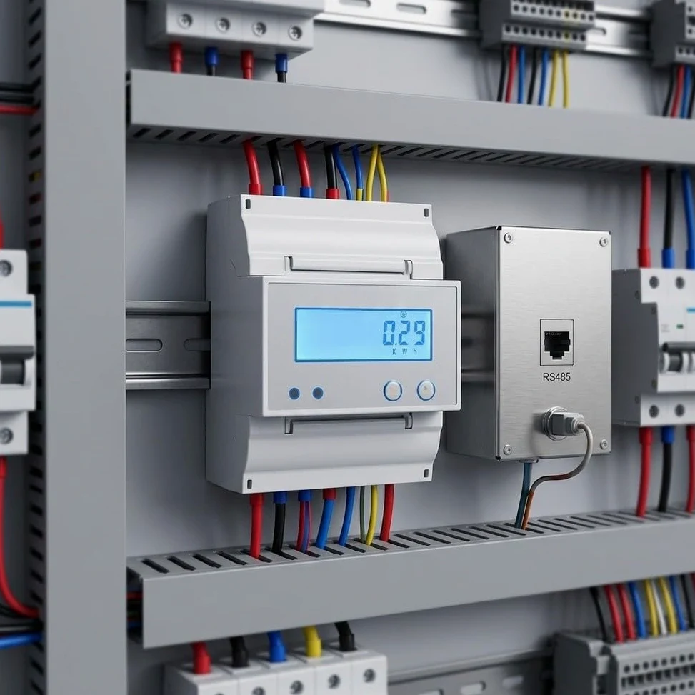 LCD Digitale Monofase Misuratore di Energia DC Amperometro RS485 Monitor di Potenza Bidirezionale 20A per Din Rail
