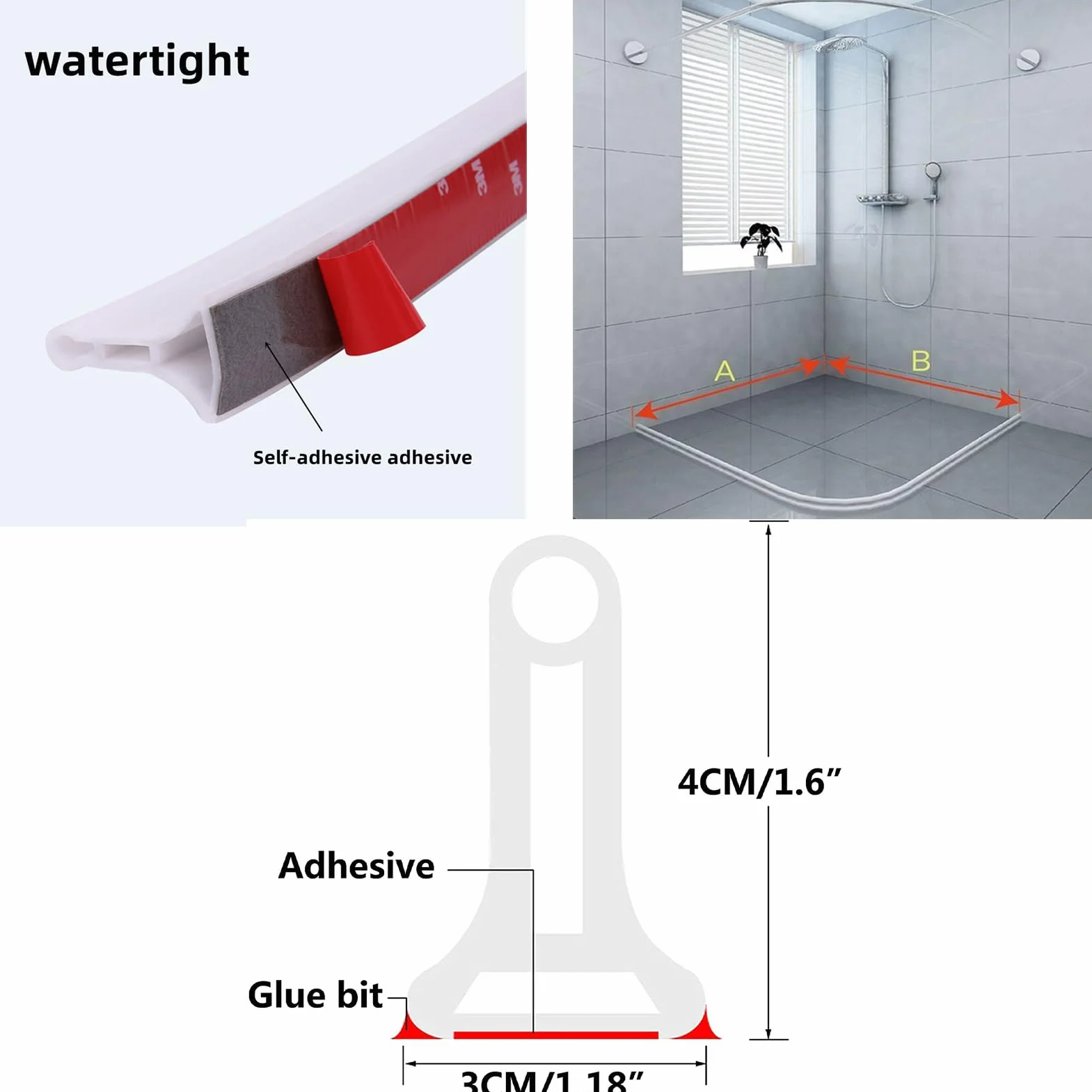 Barriera flessibile per doccia, impermeabile, in silicone, paraspruzzi per mobili da bagno e cucina, protezione versatile per banconi e uso esterno, facile da installare